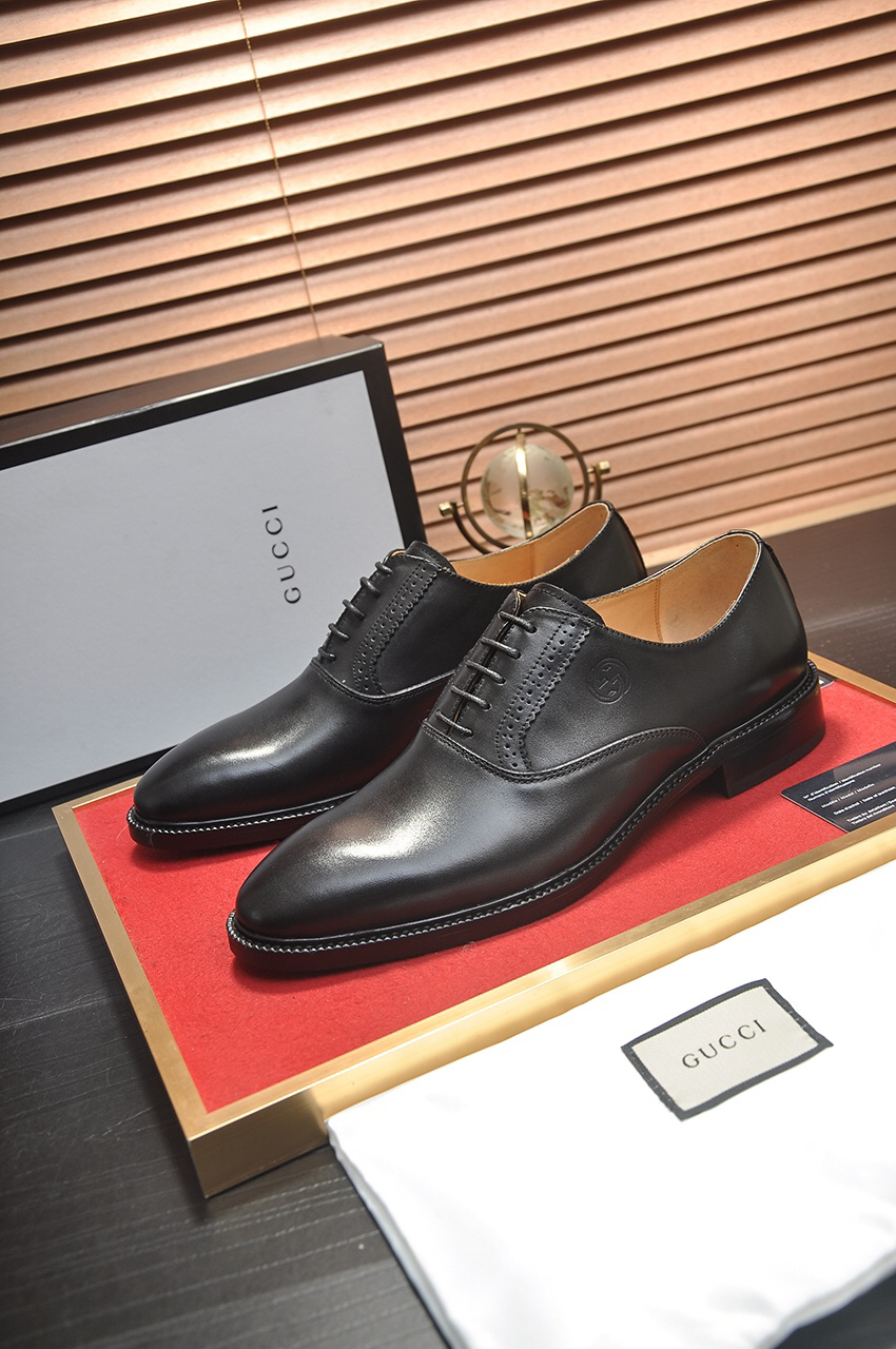 Gucci men's leather shoes-63