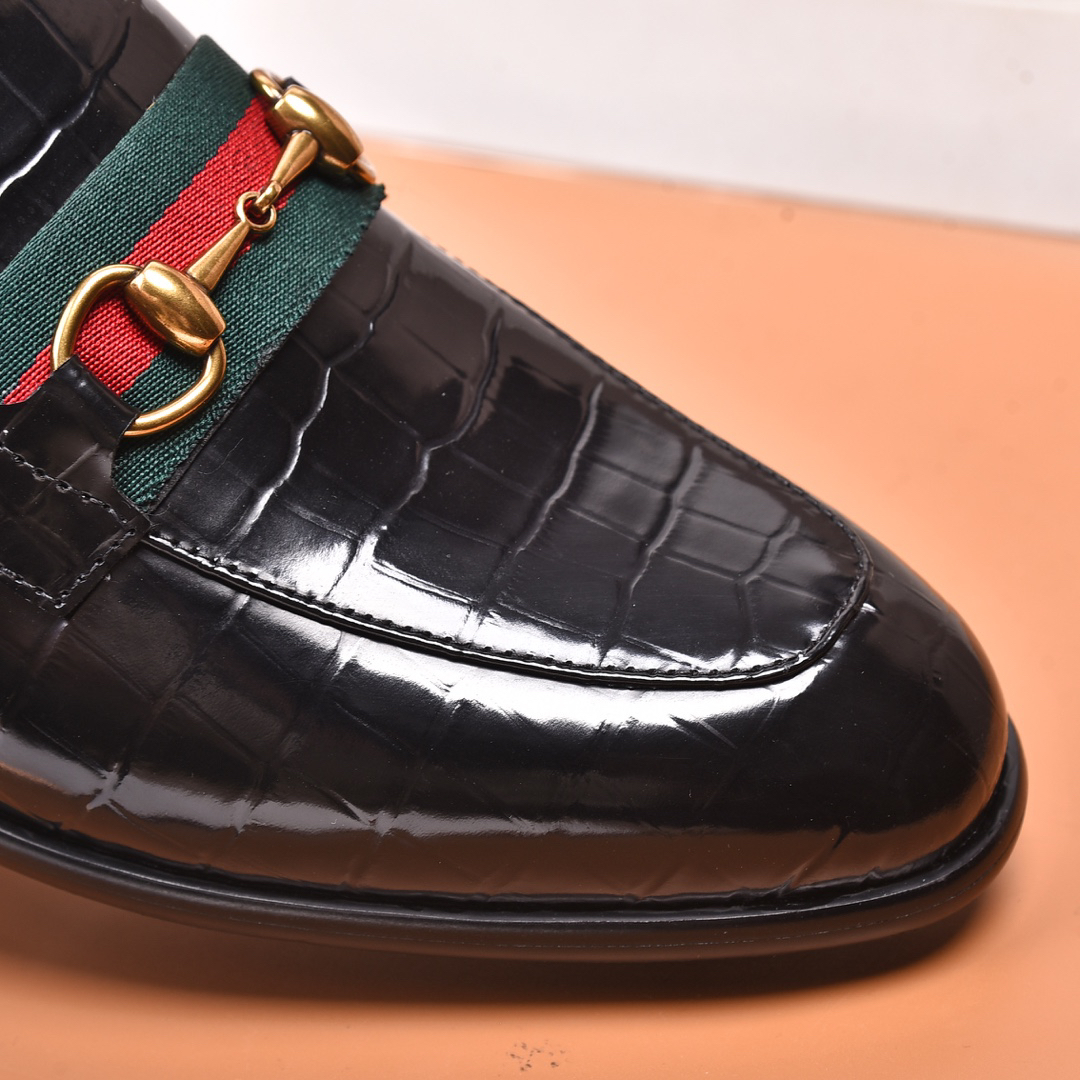 Gucci men's leather shoes-11