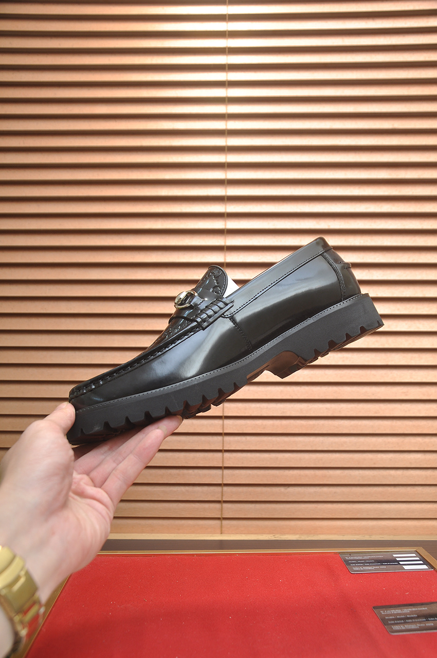 Gucci men's leather shoes-49