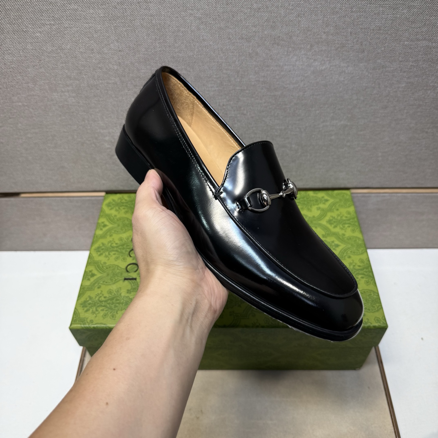 Gucci men's leather shoes-15