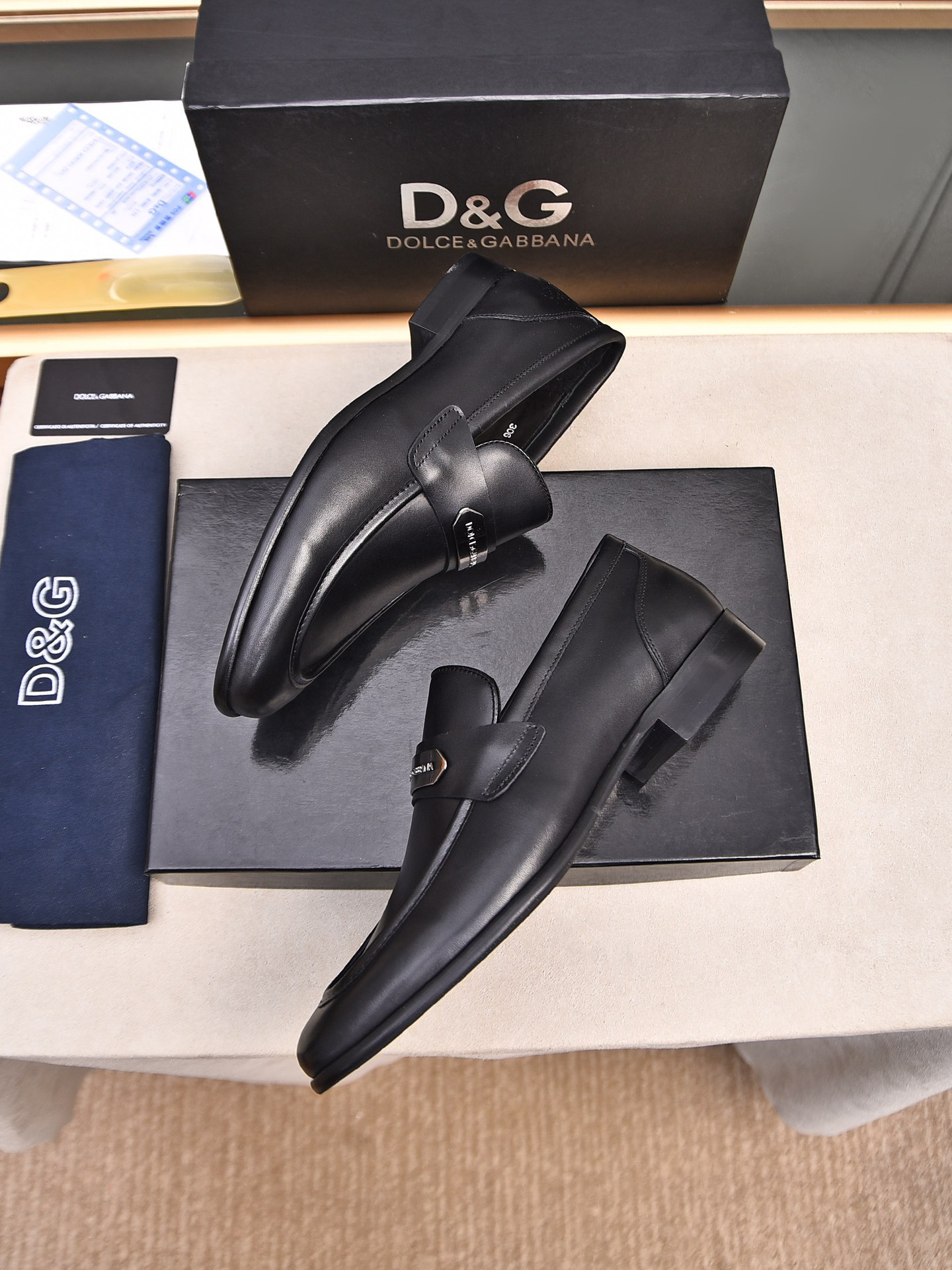 D&G men's leather shoes-57