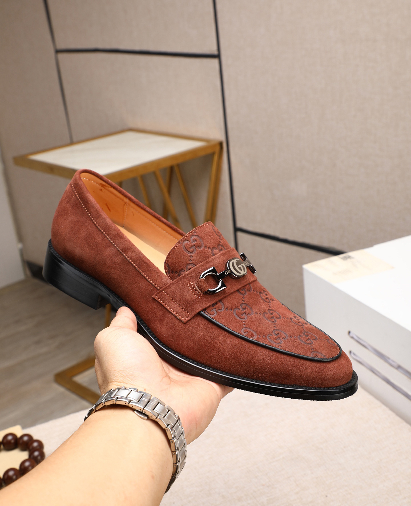 Gucci men's leather shoes-21