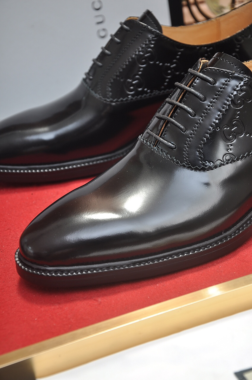 Gucci men's leather shoes-62