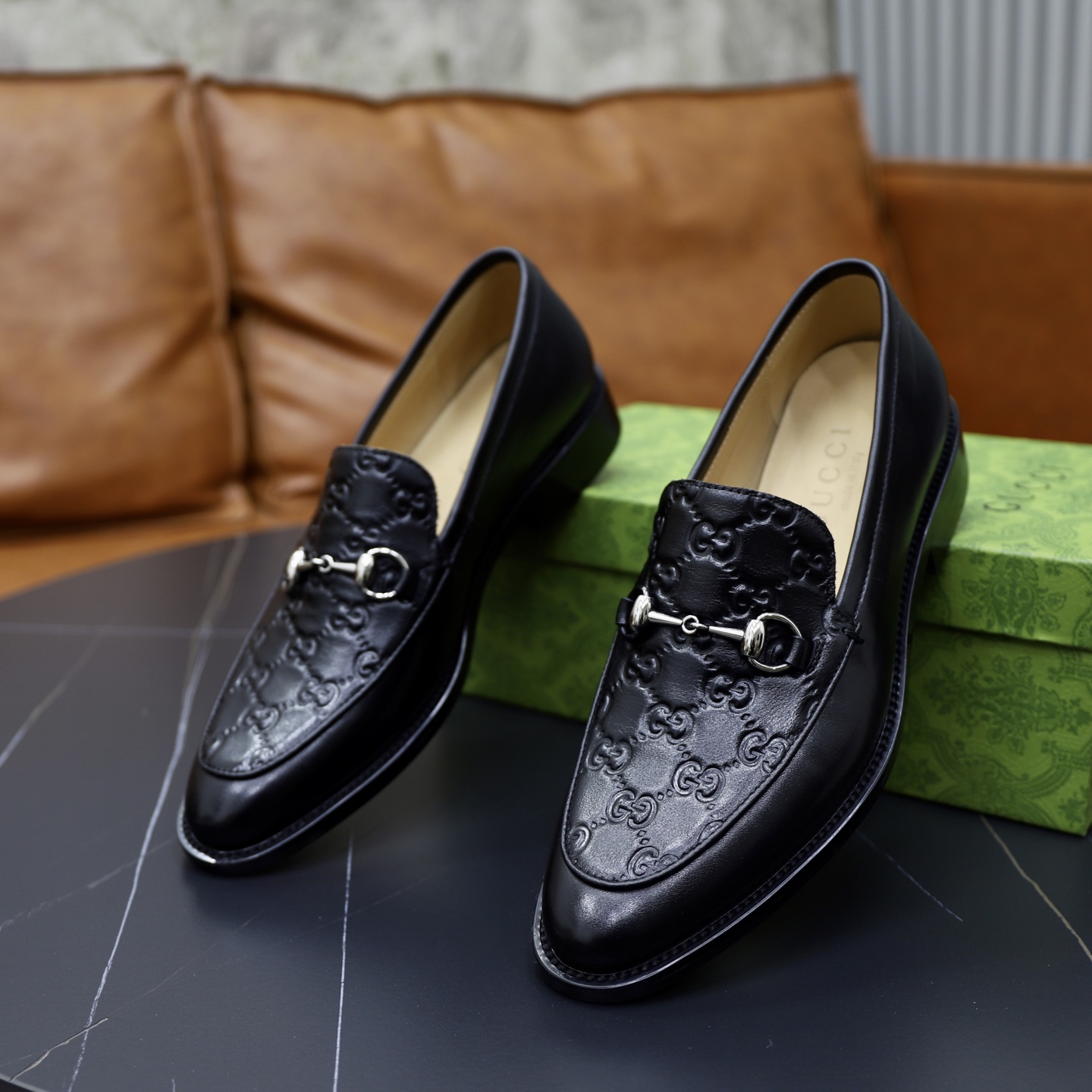 Gucci men's leather shoes-74