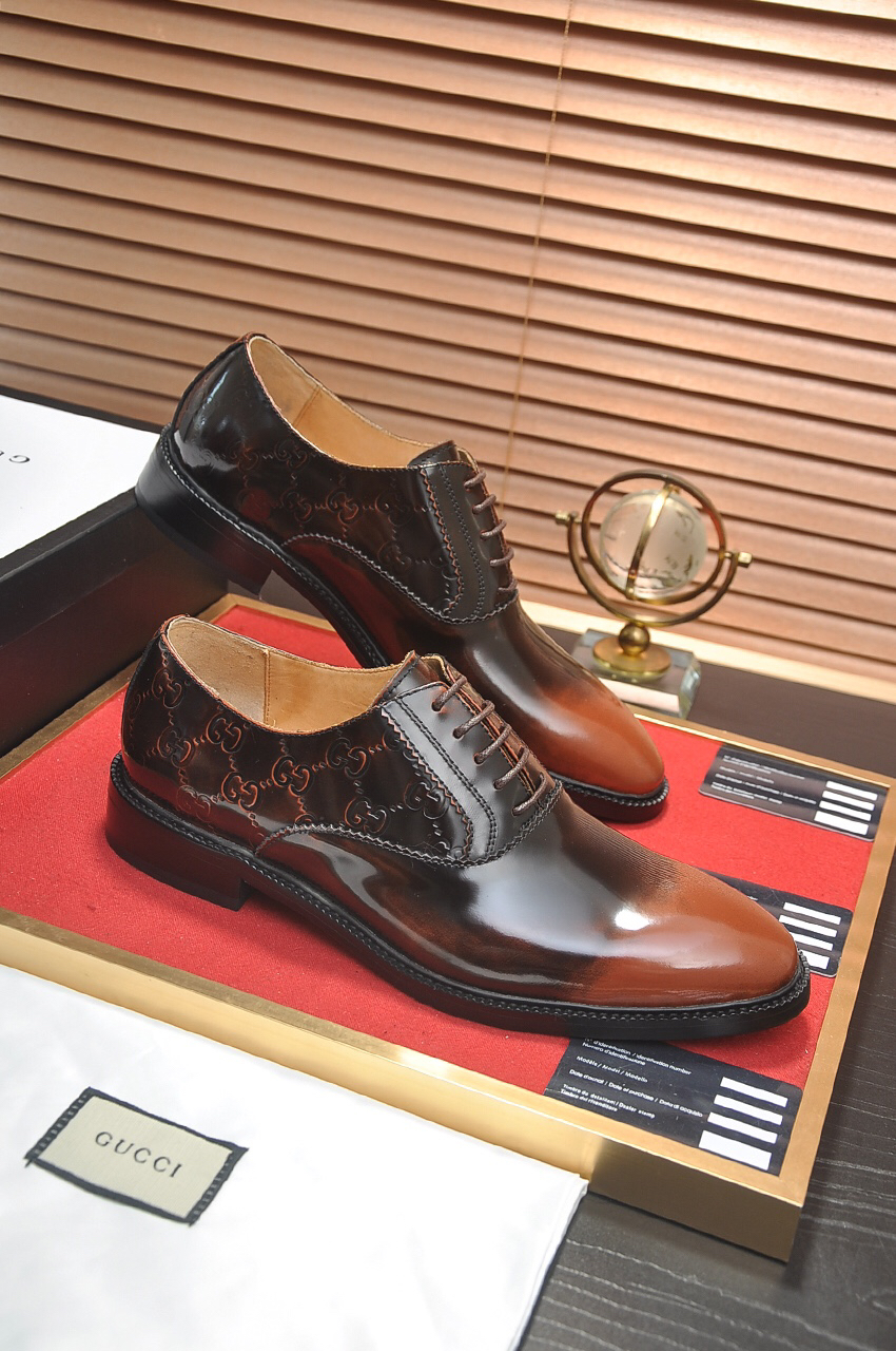Gucci men's leather shoes-64