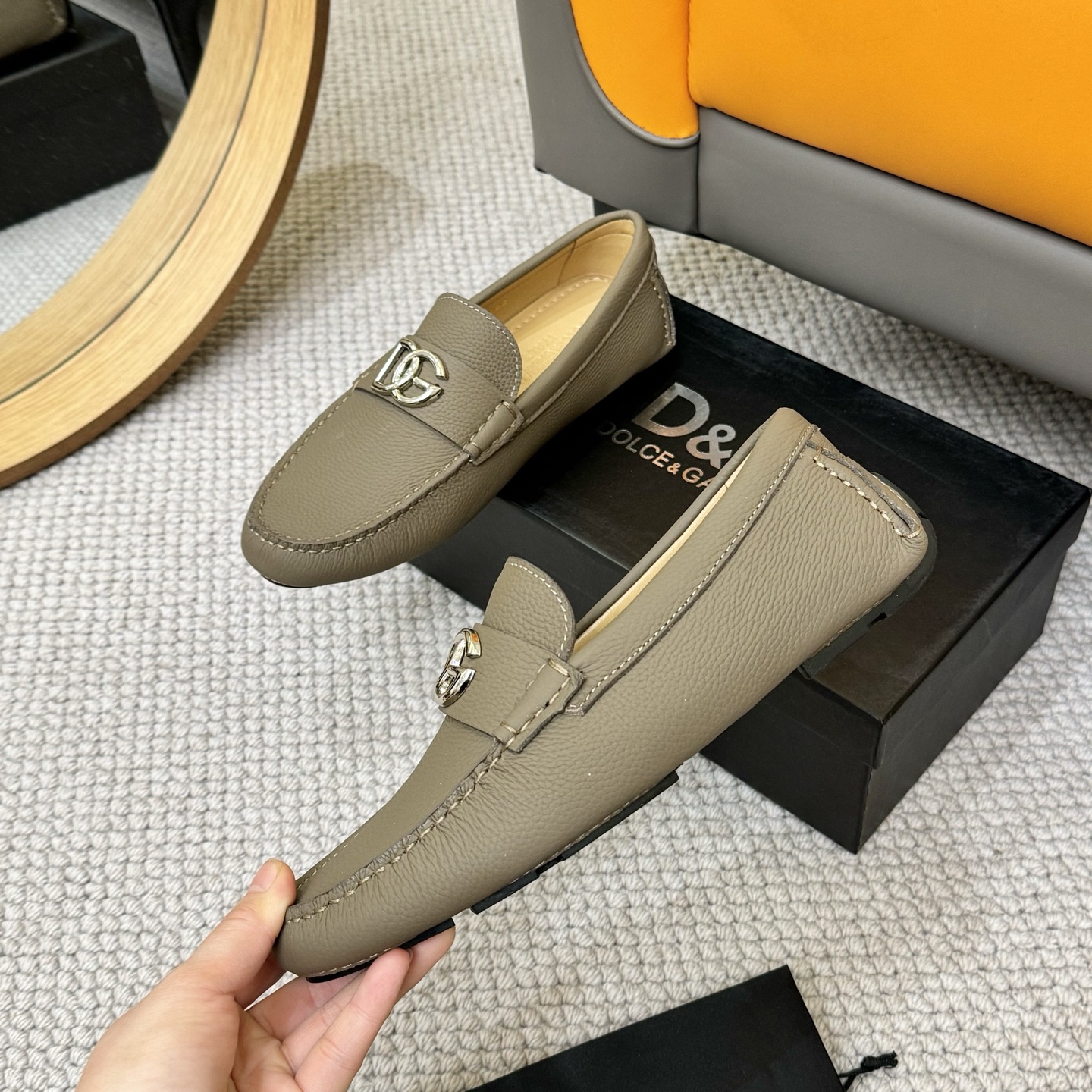 D&G men's leather shoes-75