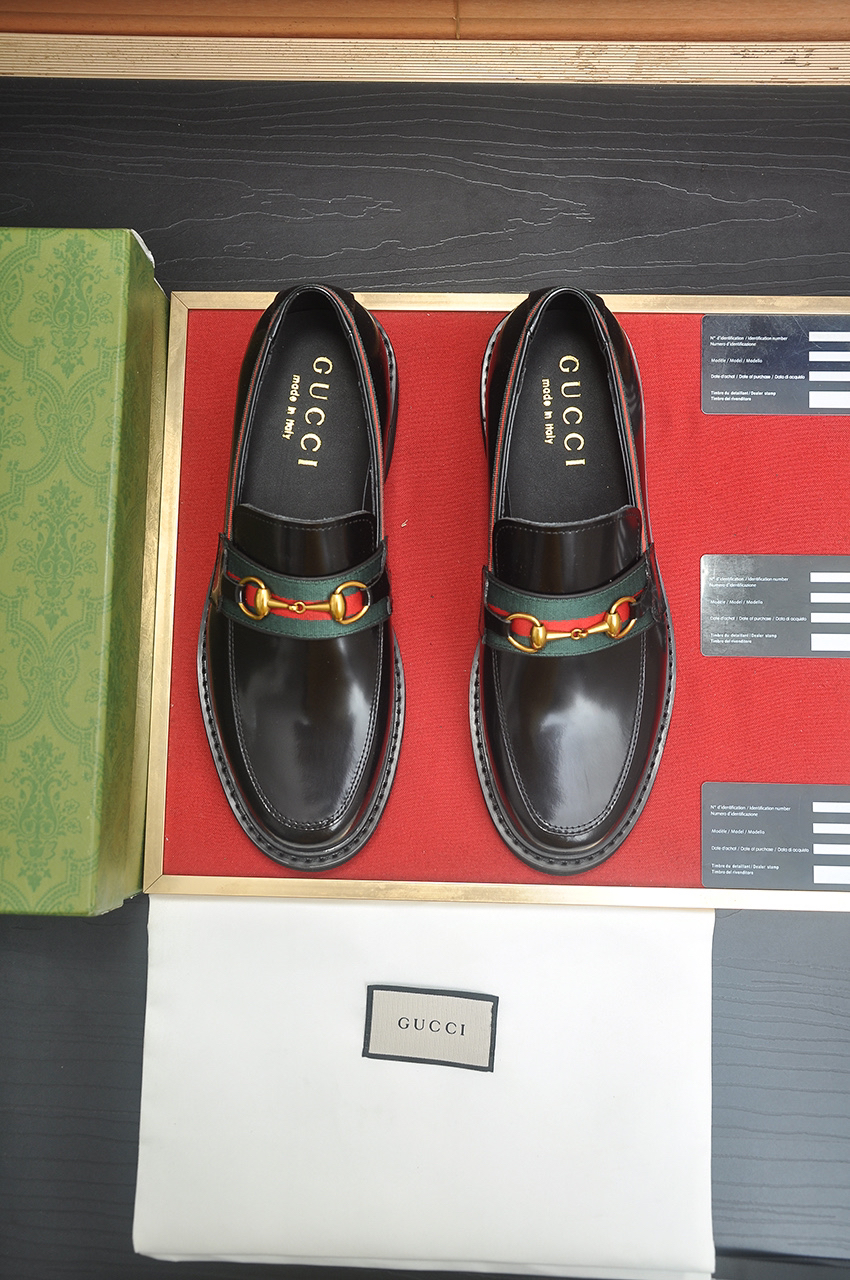 Gucci men's leather shoes-92