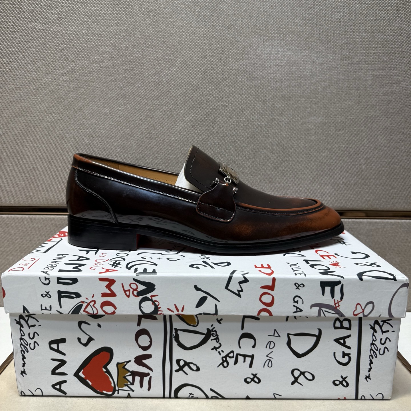 D&G men's leather shoes-104