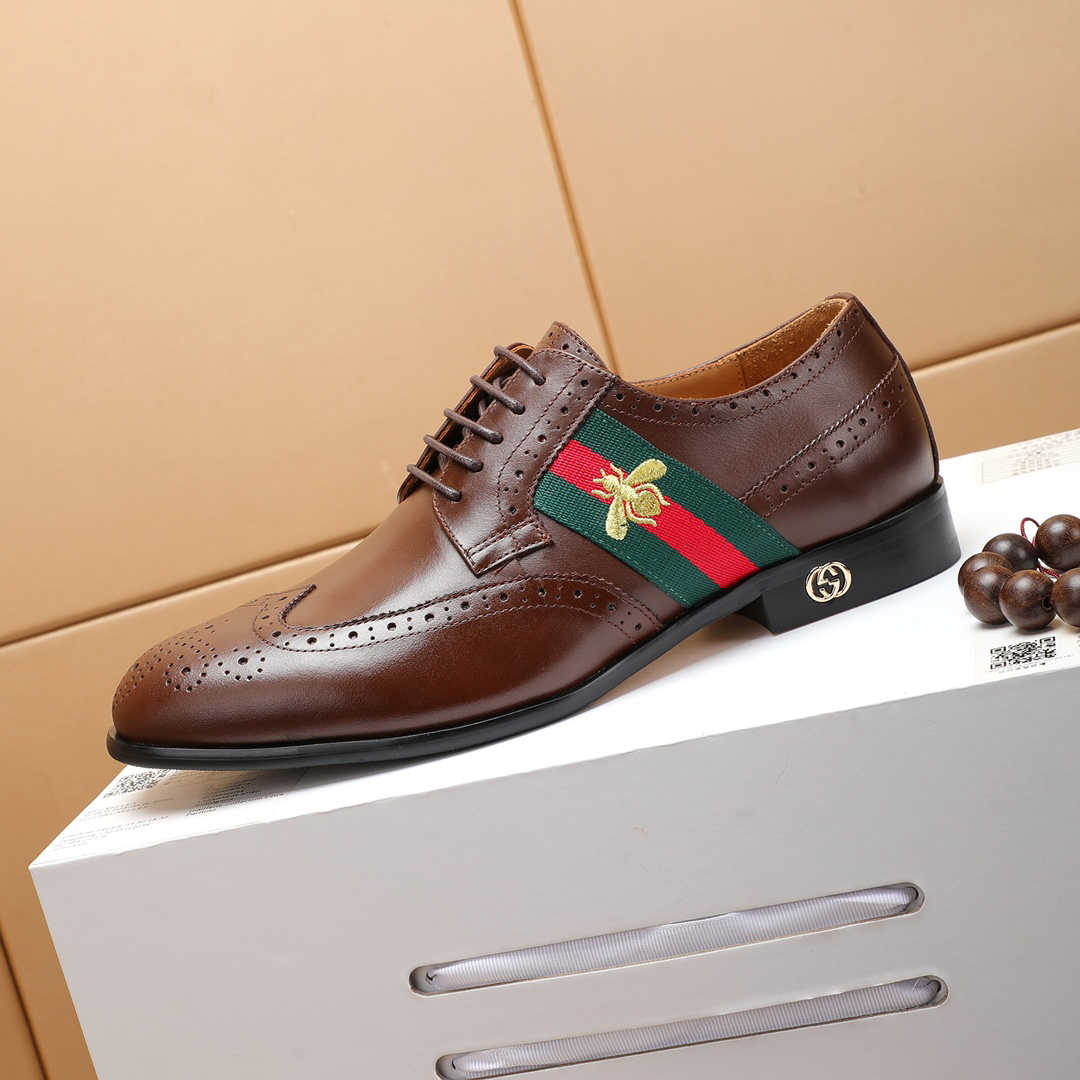 Gucci men's leather shoes-88