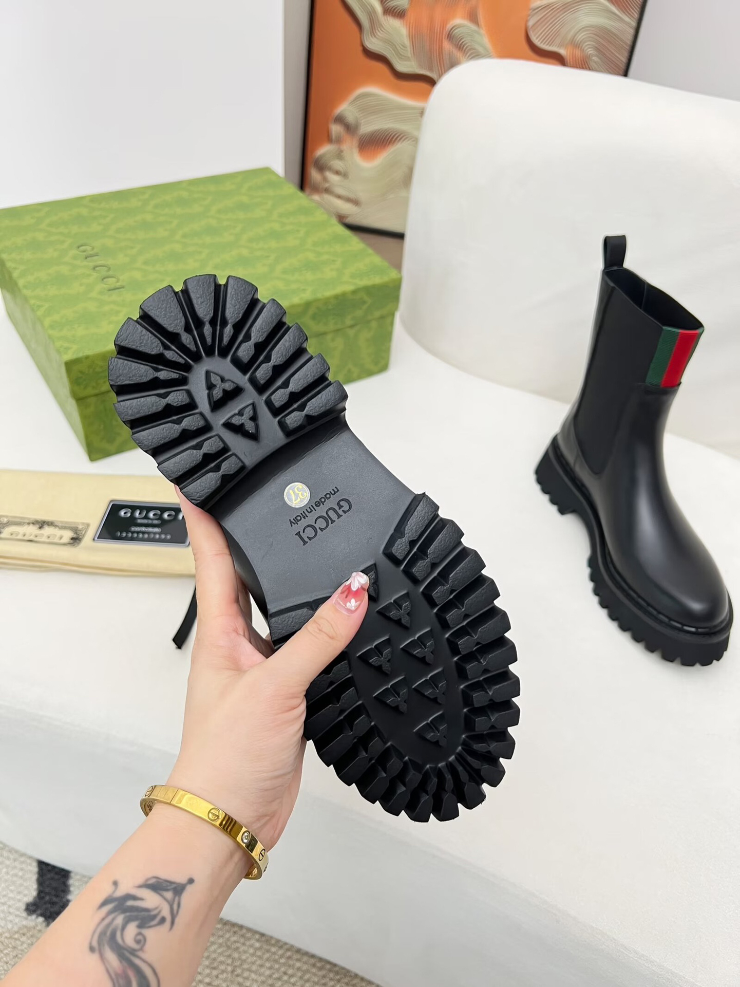 Gucci women's leather shoes-7