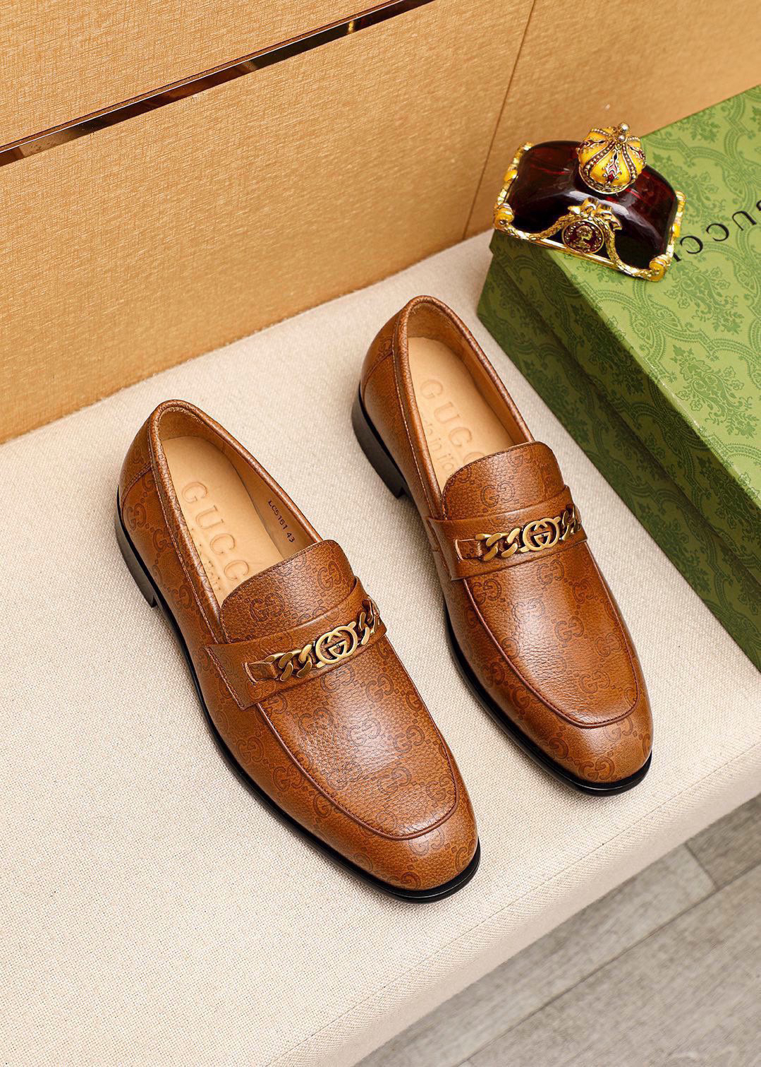 Gucci men's leather shoes-75