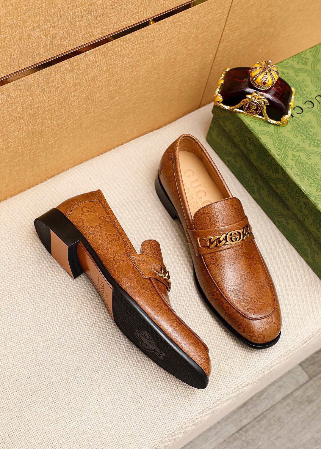 Gucci men's leather shoes-75