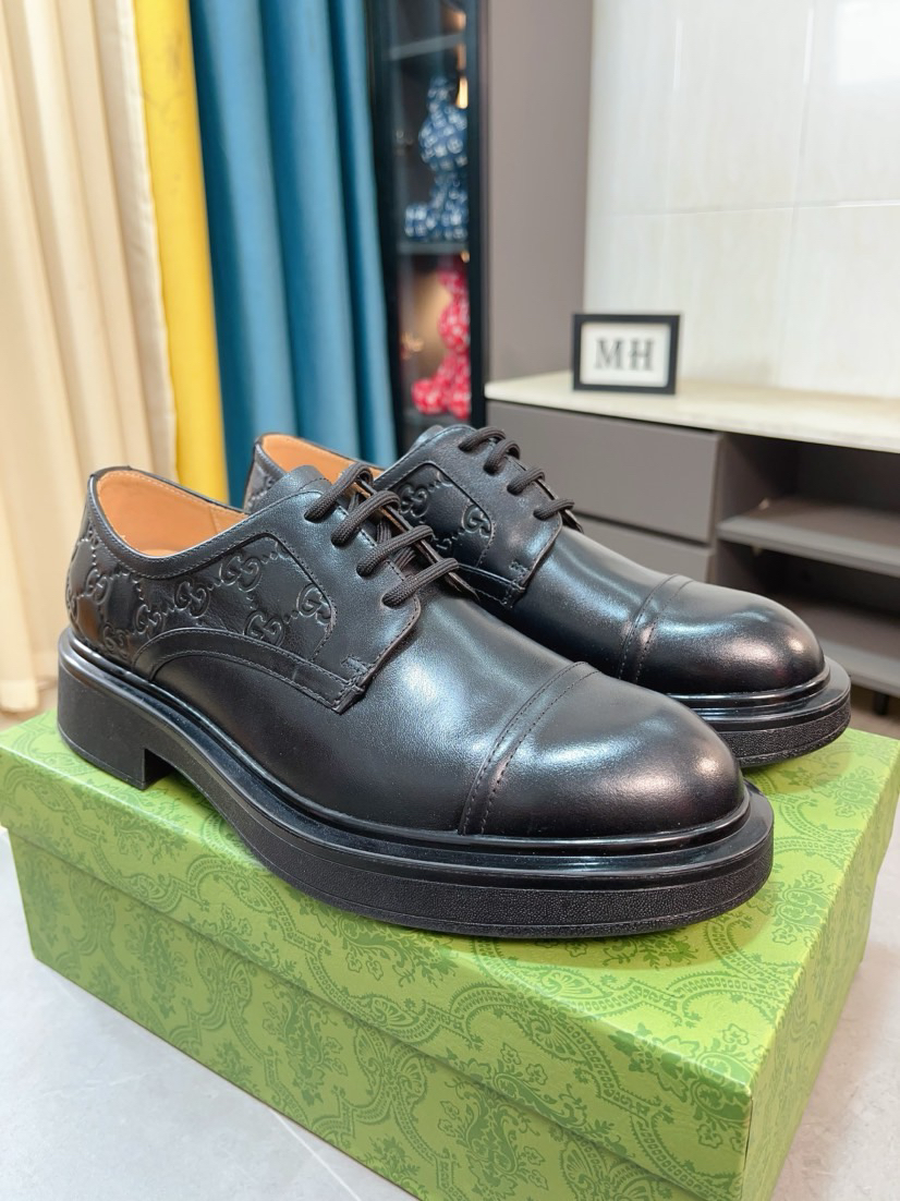 Gucci men's leather shoes-2