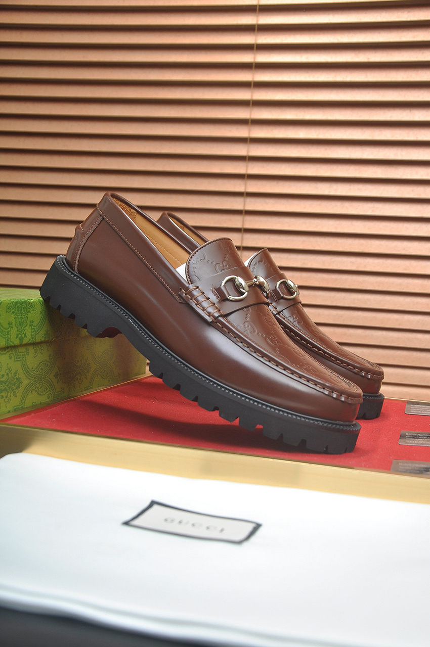 Gucci men's leather shoes-25