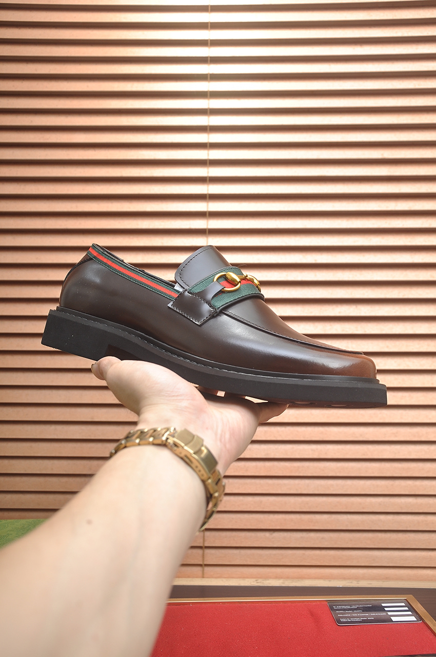 Gucci men's leather shoes-93