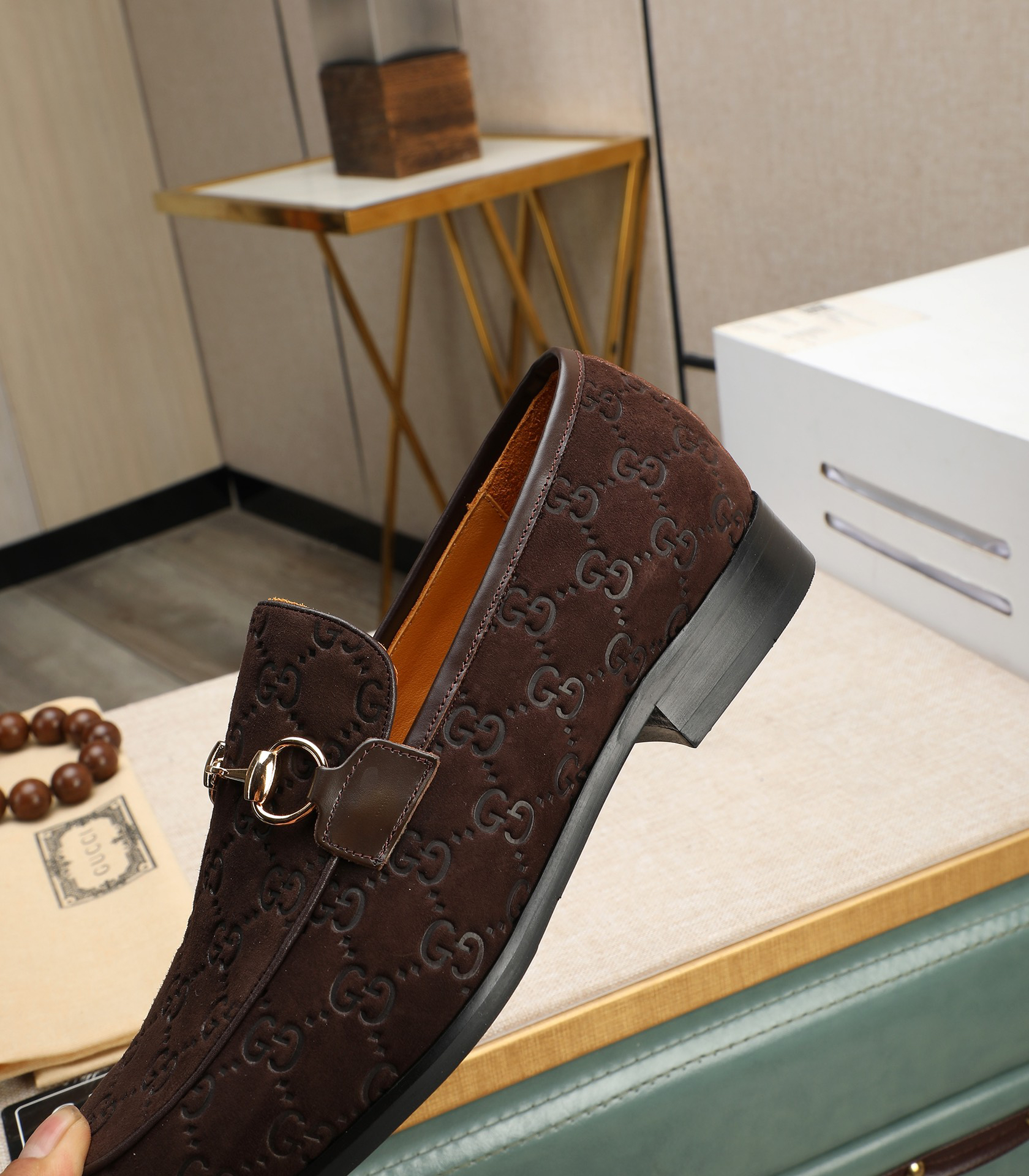 Gucci men's leather shoes-73