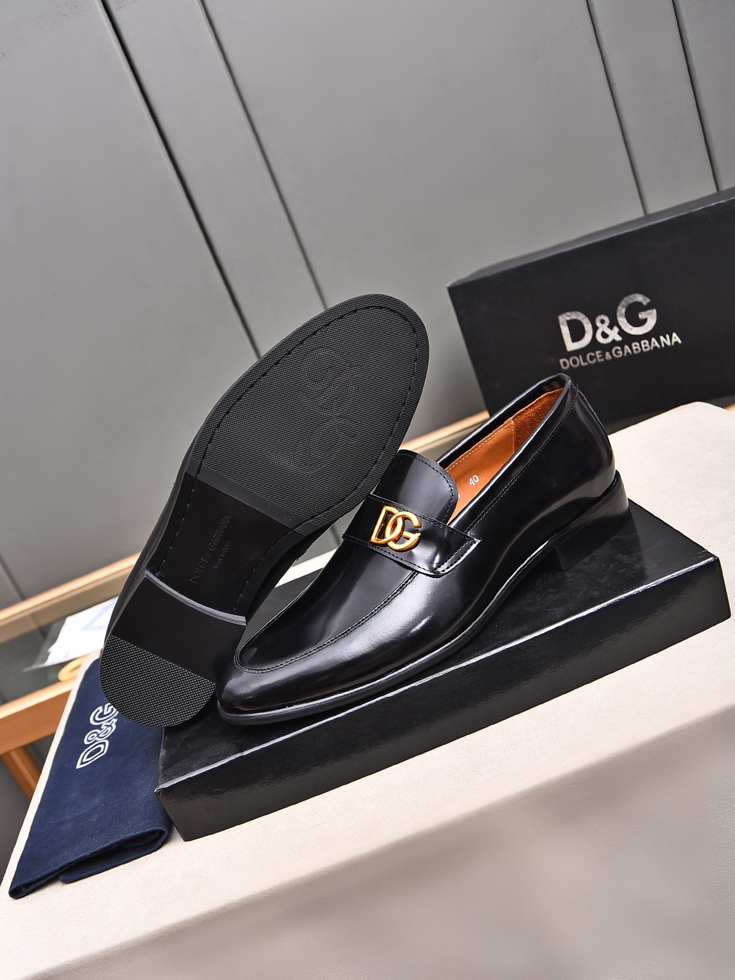 D&G men's leather shoes-5