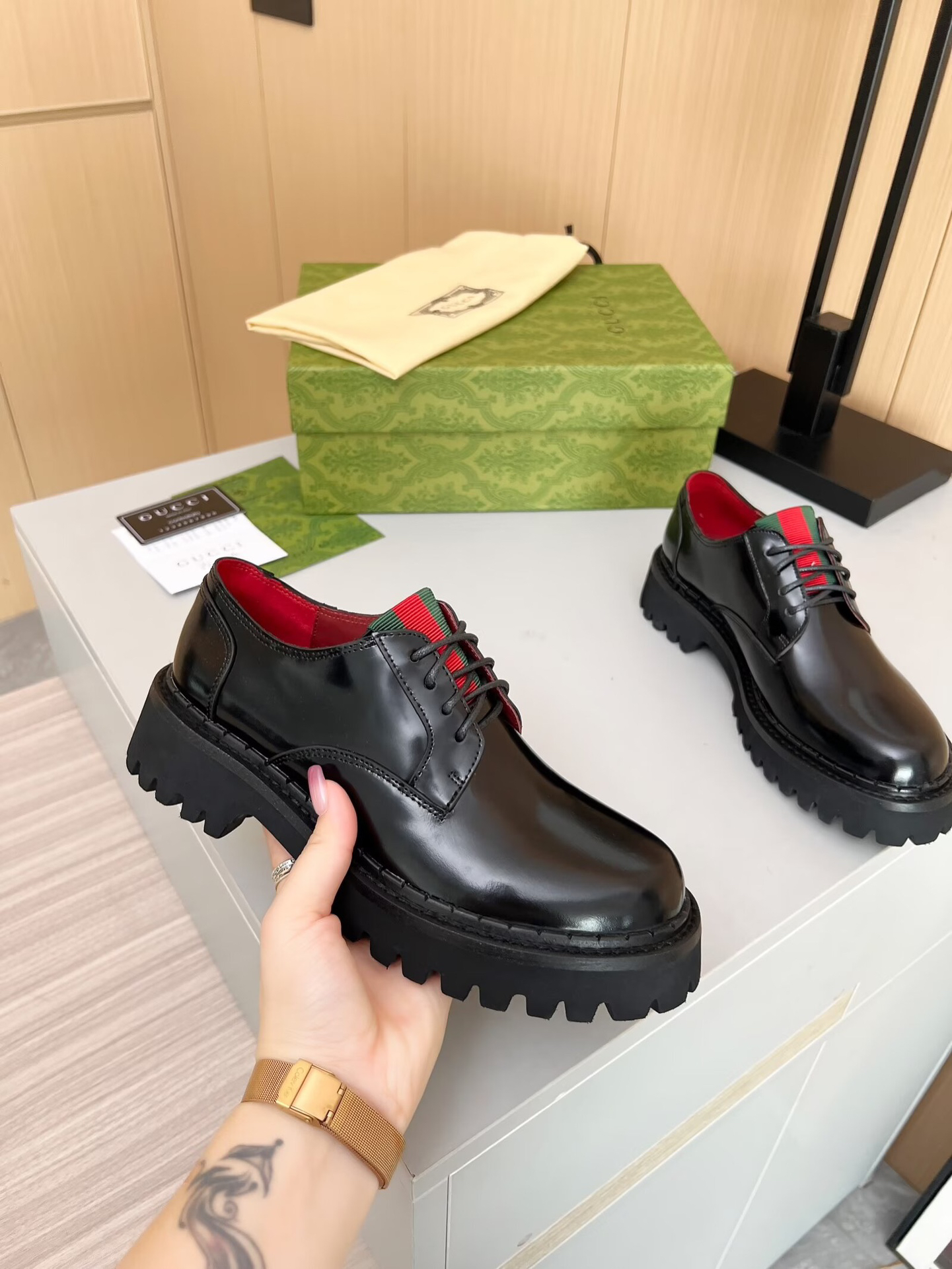 Gucci women's leather shoes-51