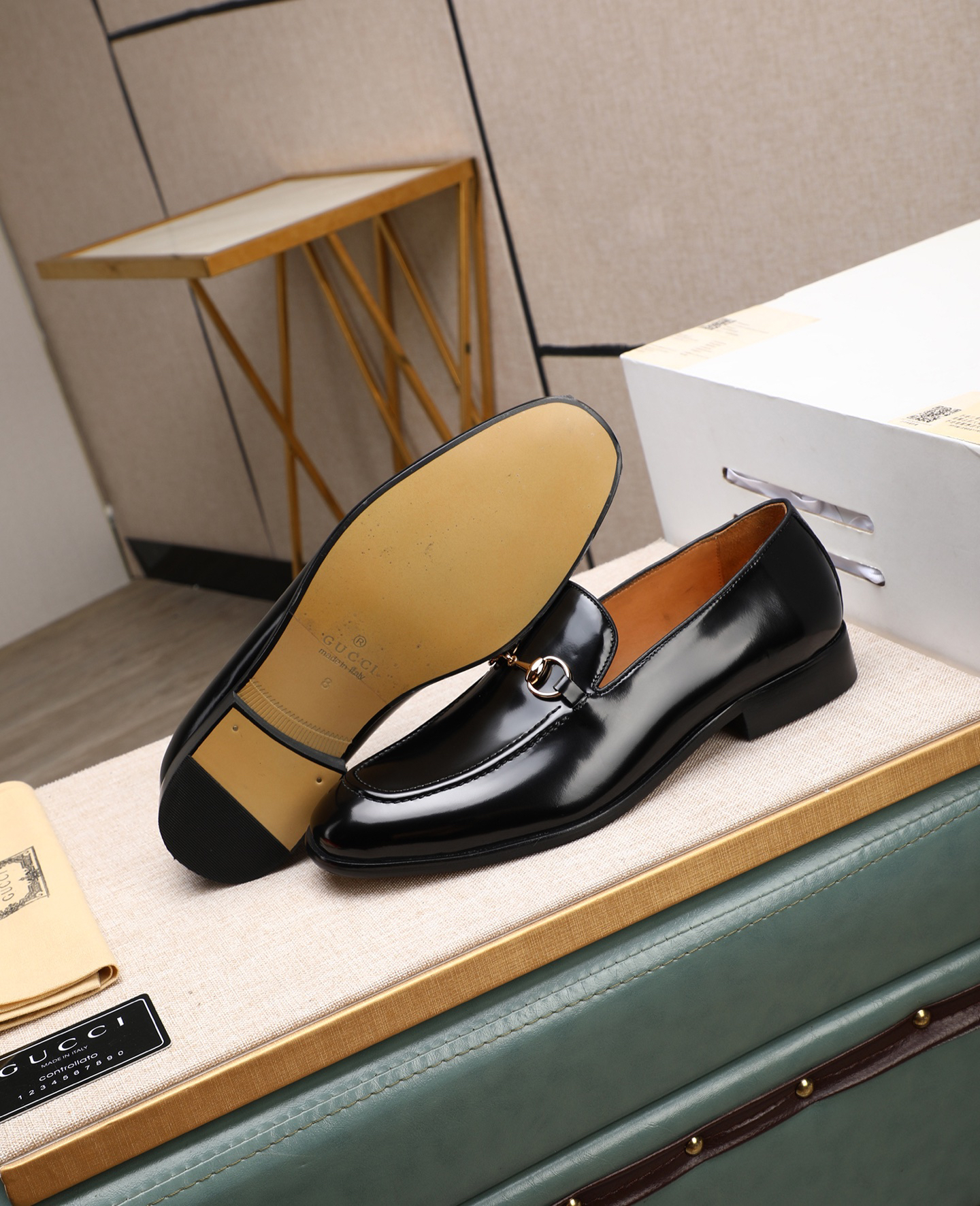 Gucci men's leather shoes-16