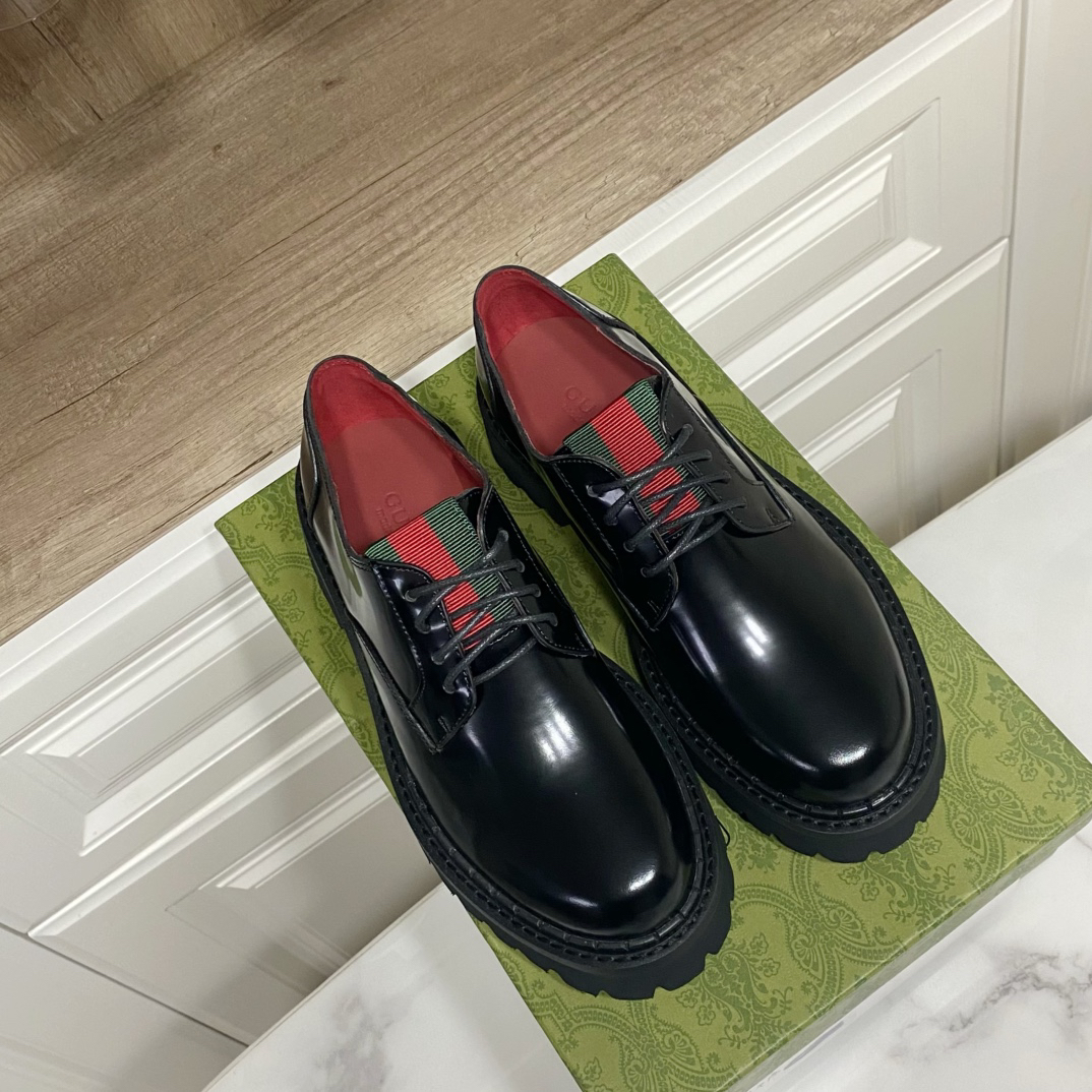 Gucci women's leather shoes-2