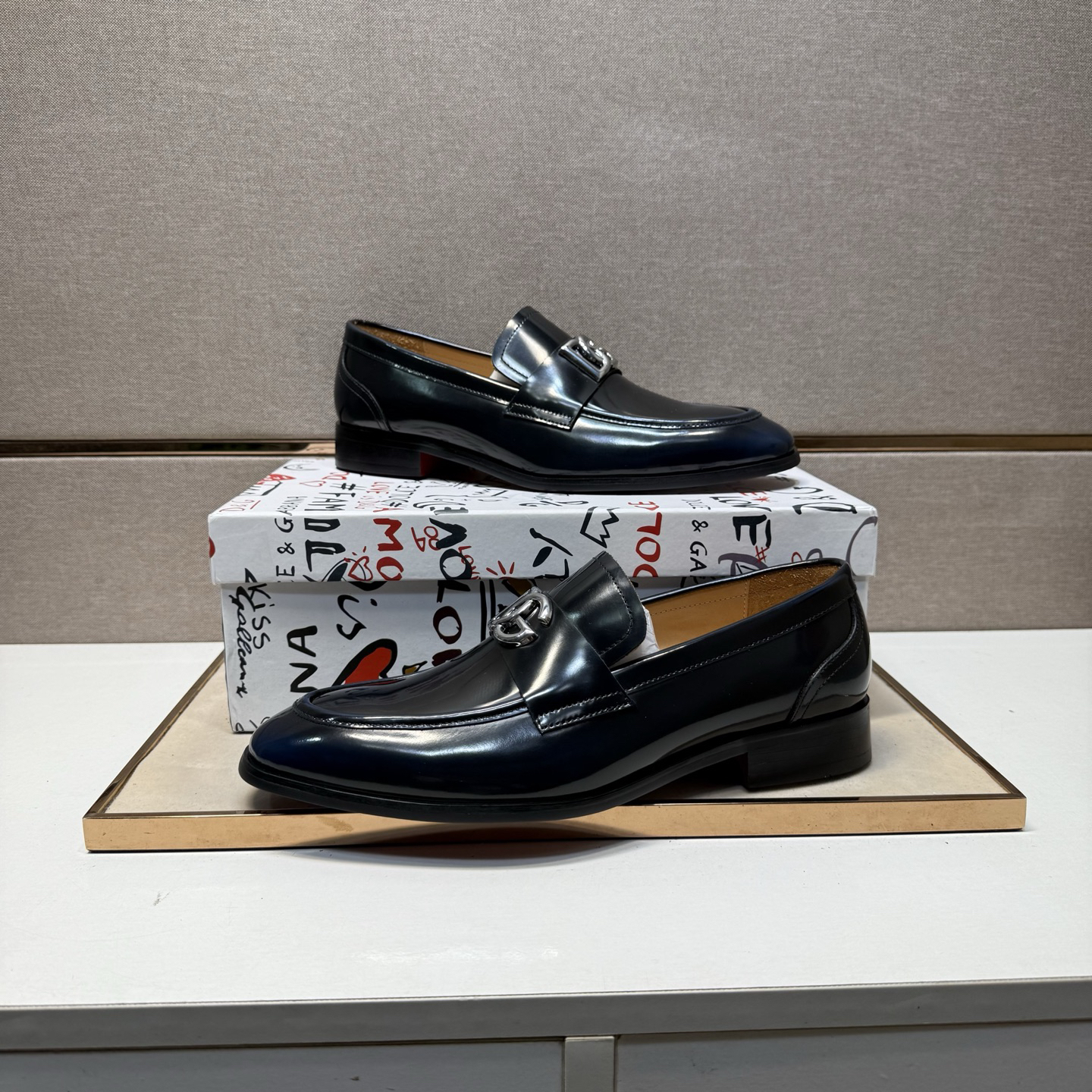 D&G men's leather shoes-102