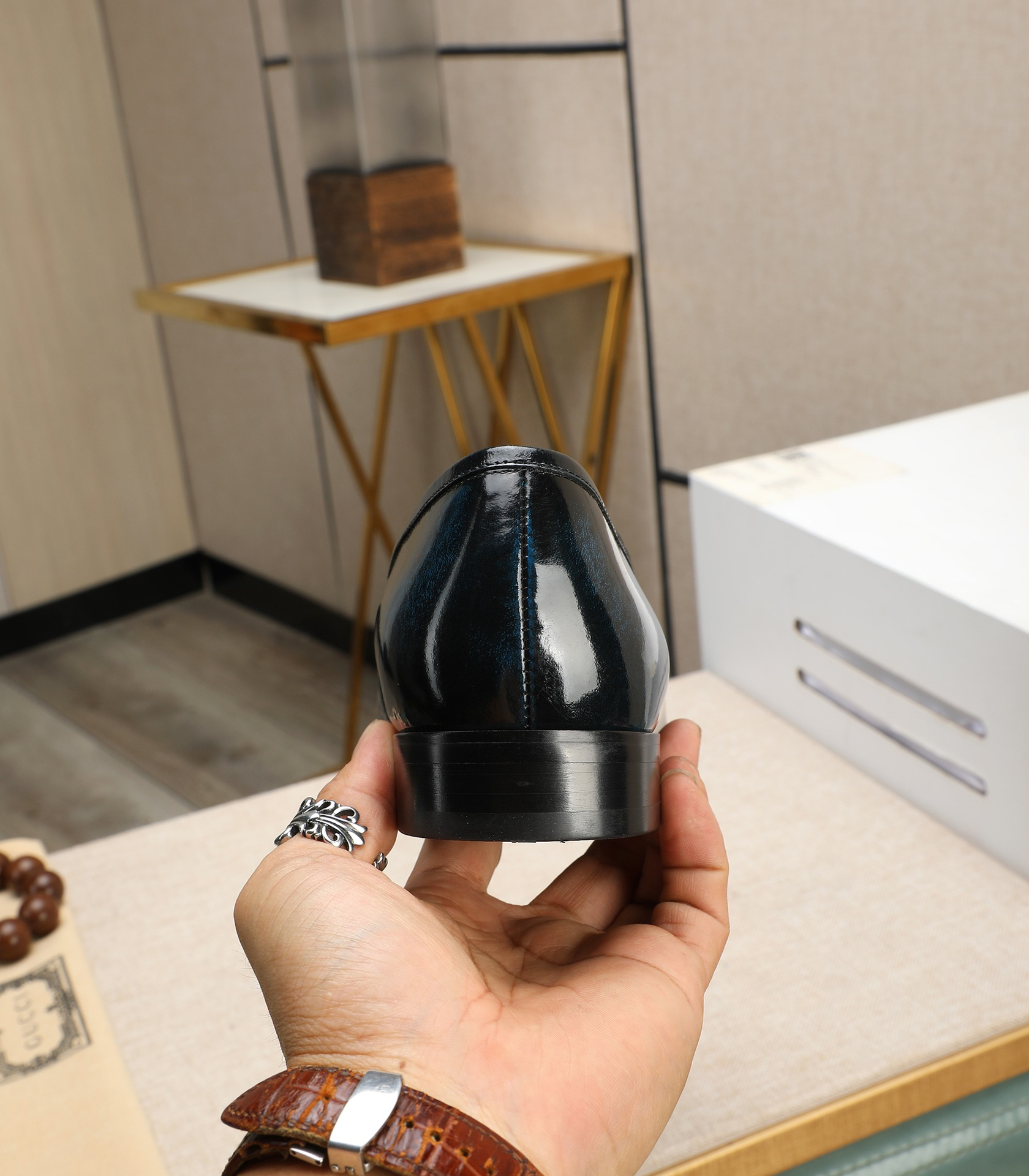 Gucci men's leather shoes-86