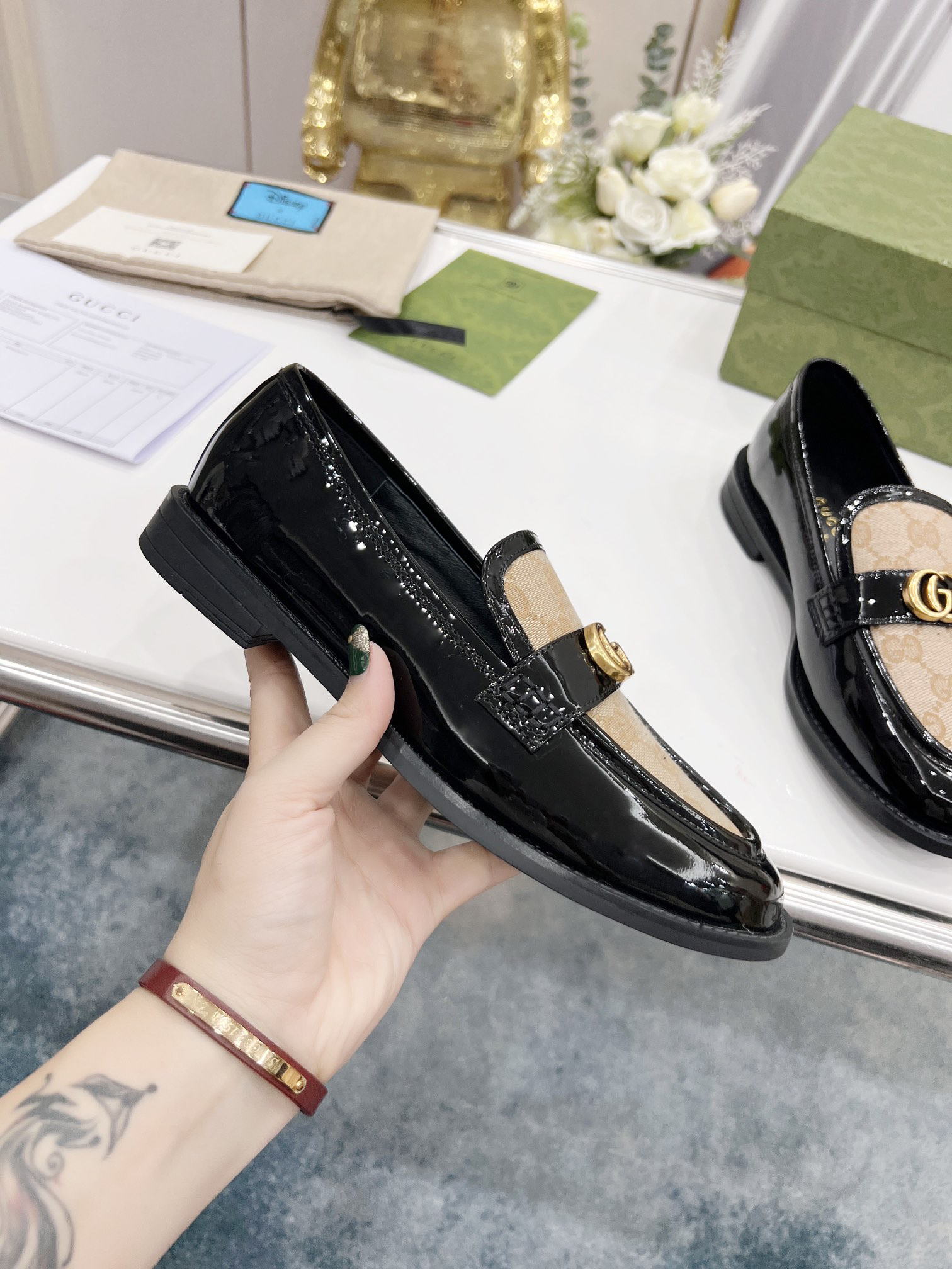 Gucci women's leather shoes-53