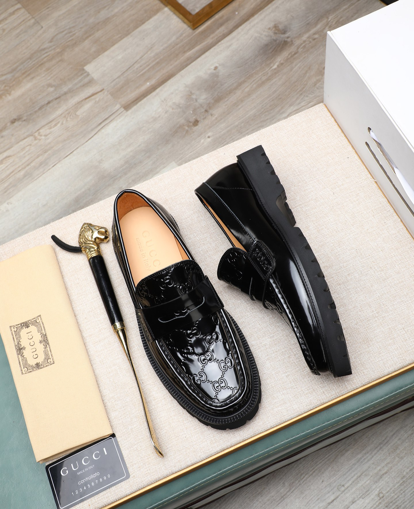 Gucci men's leather shoes-59