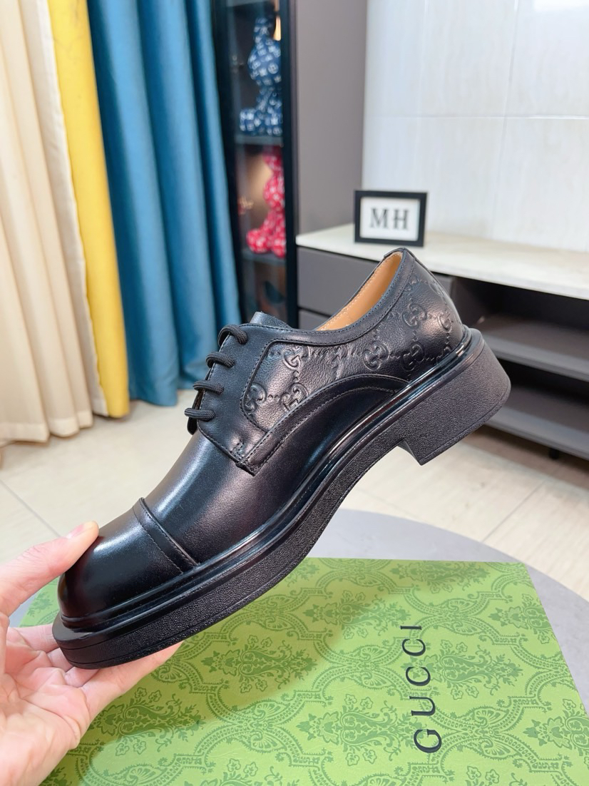 Gucci men's leather shoes-2