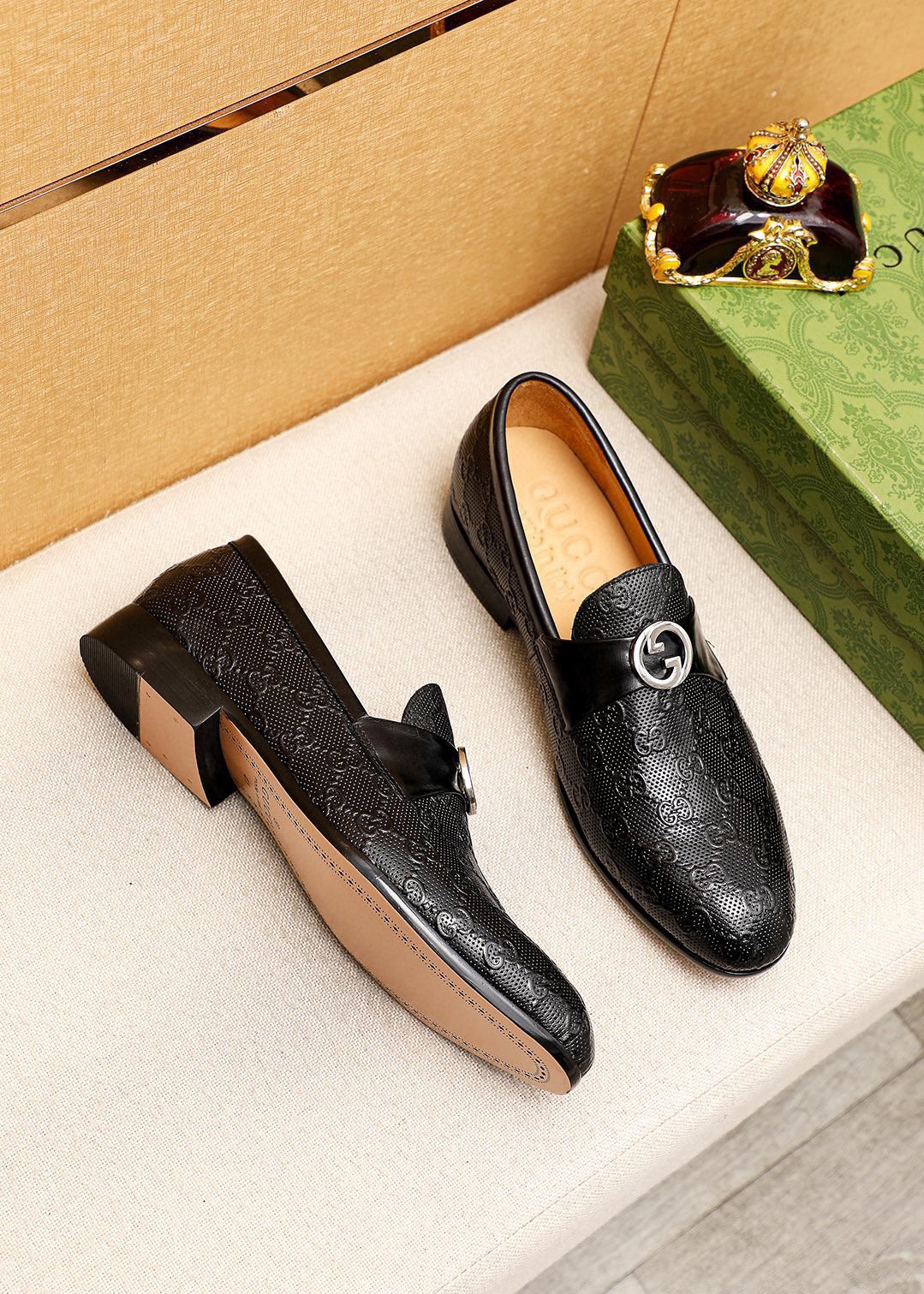 Gucci men's leather shoes-85