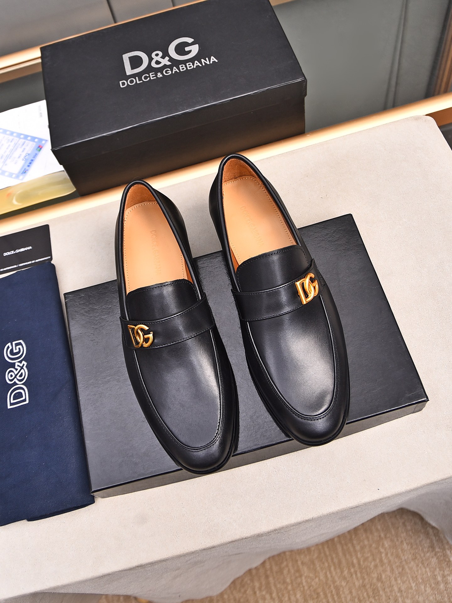 D&G men's leather shoes-14