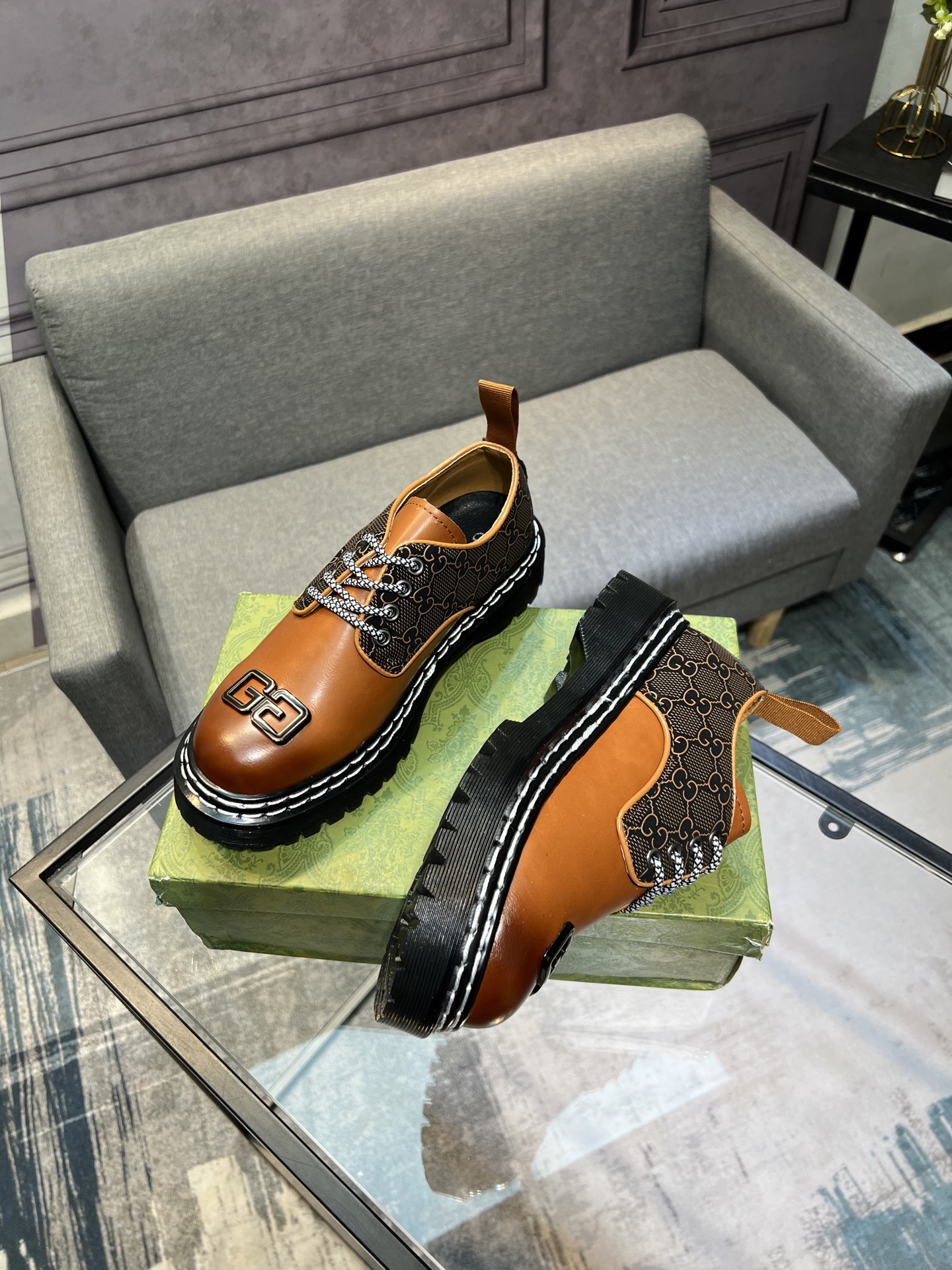 Gucci men's leather shoes-47