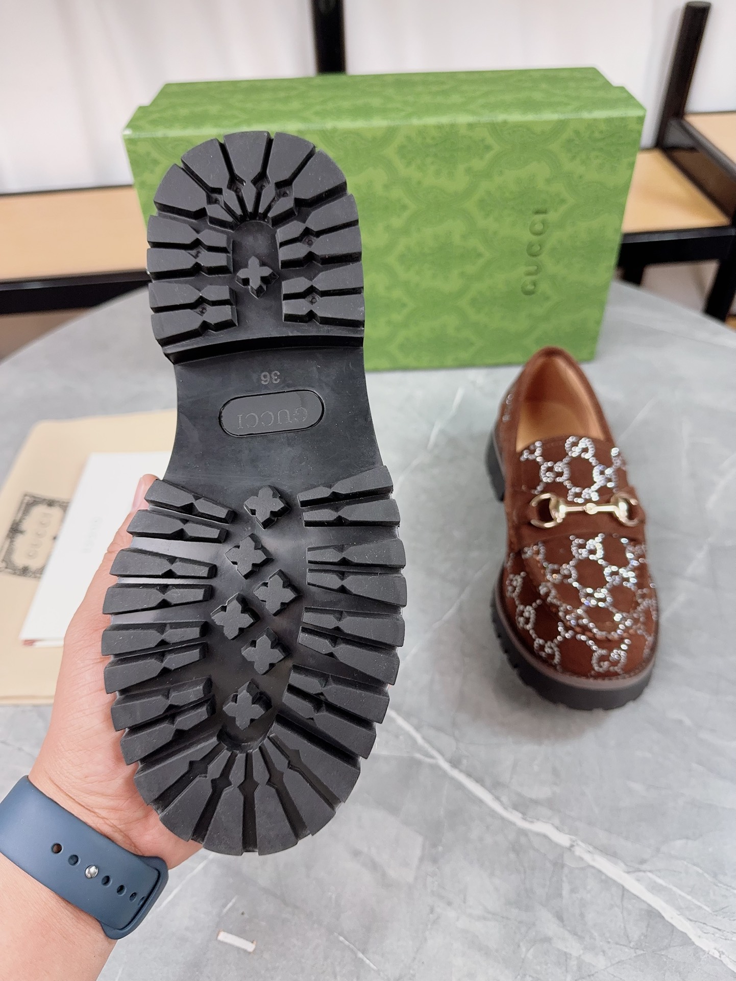 Gucci women's leather shoes-117