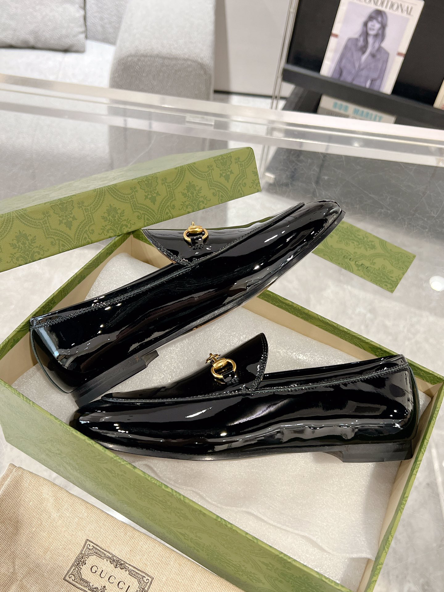 Gucci women's leather shoes-19