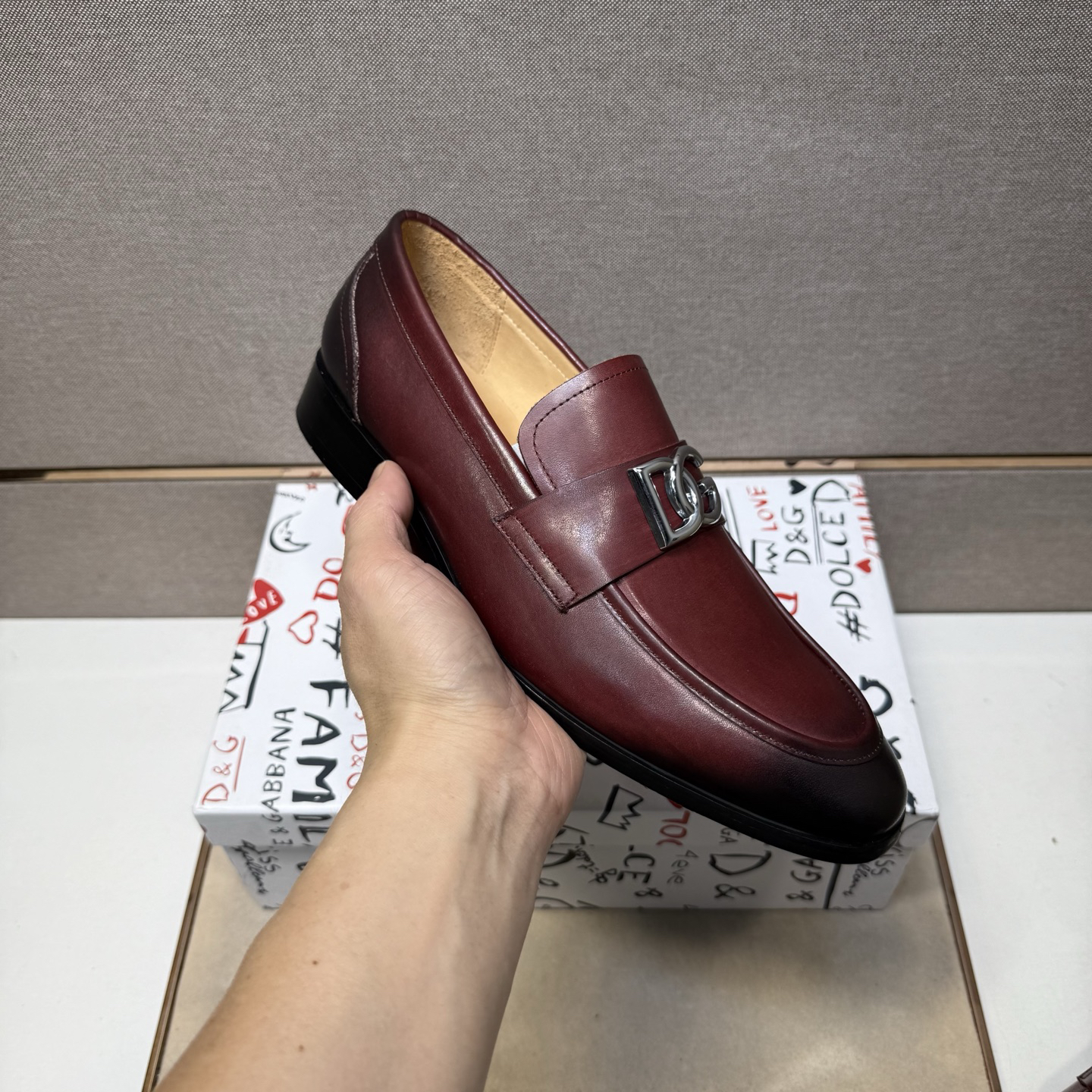 D&G men's leather shoes-98