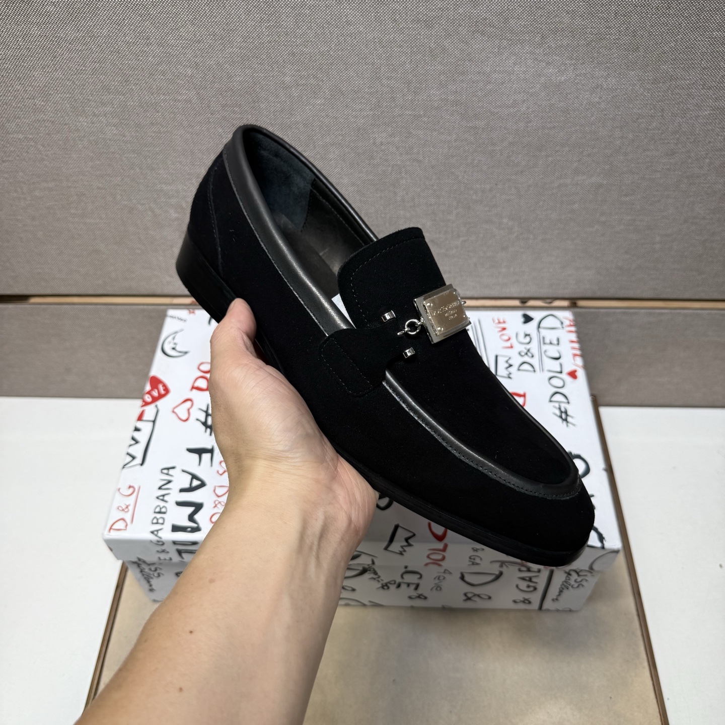 D&G men's leather shoes-109