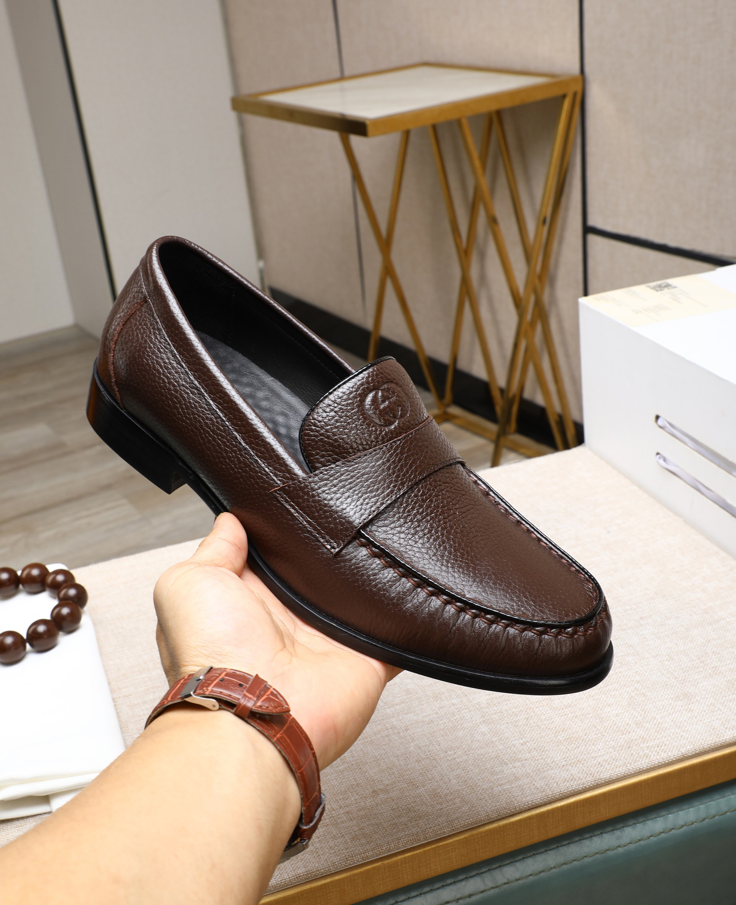 Gucci men's leather shoes-104