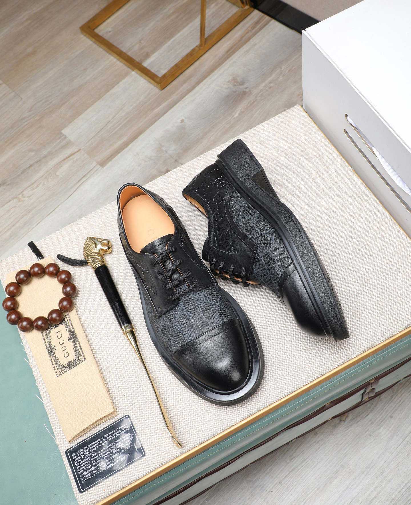 Gucci men's leather shoes-56