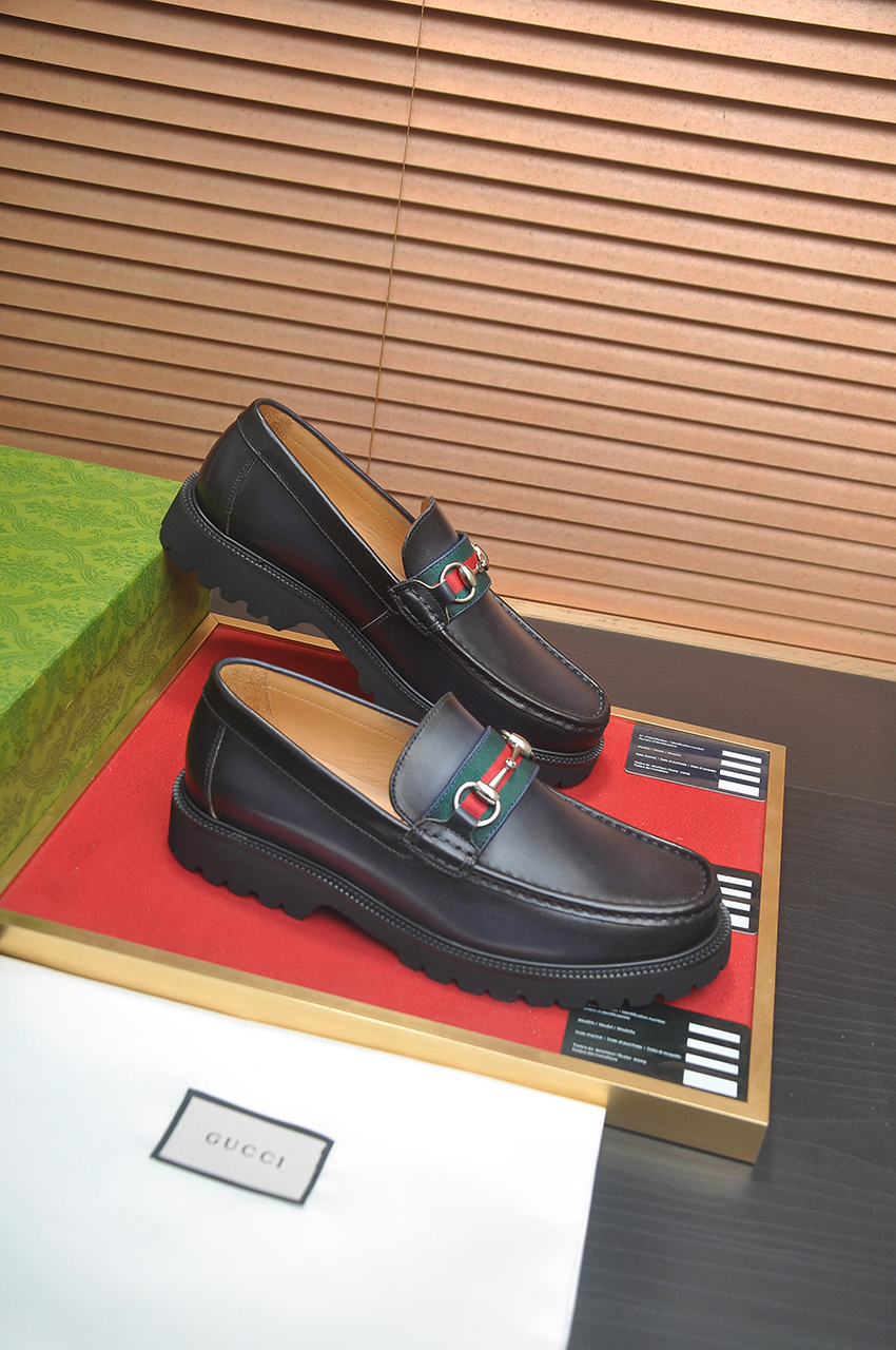 Gucci men's leather shoes-22