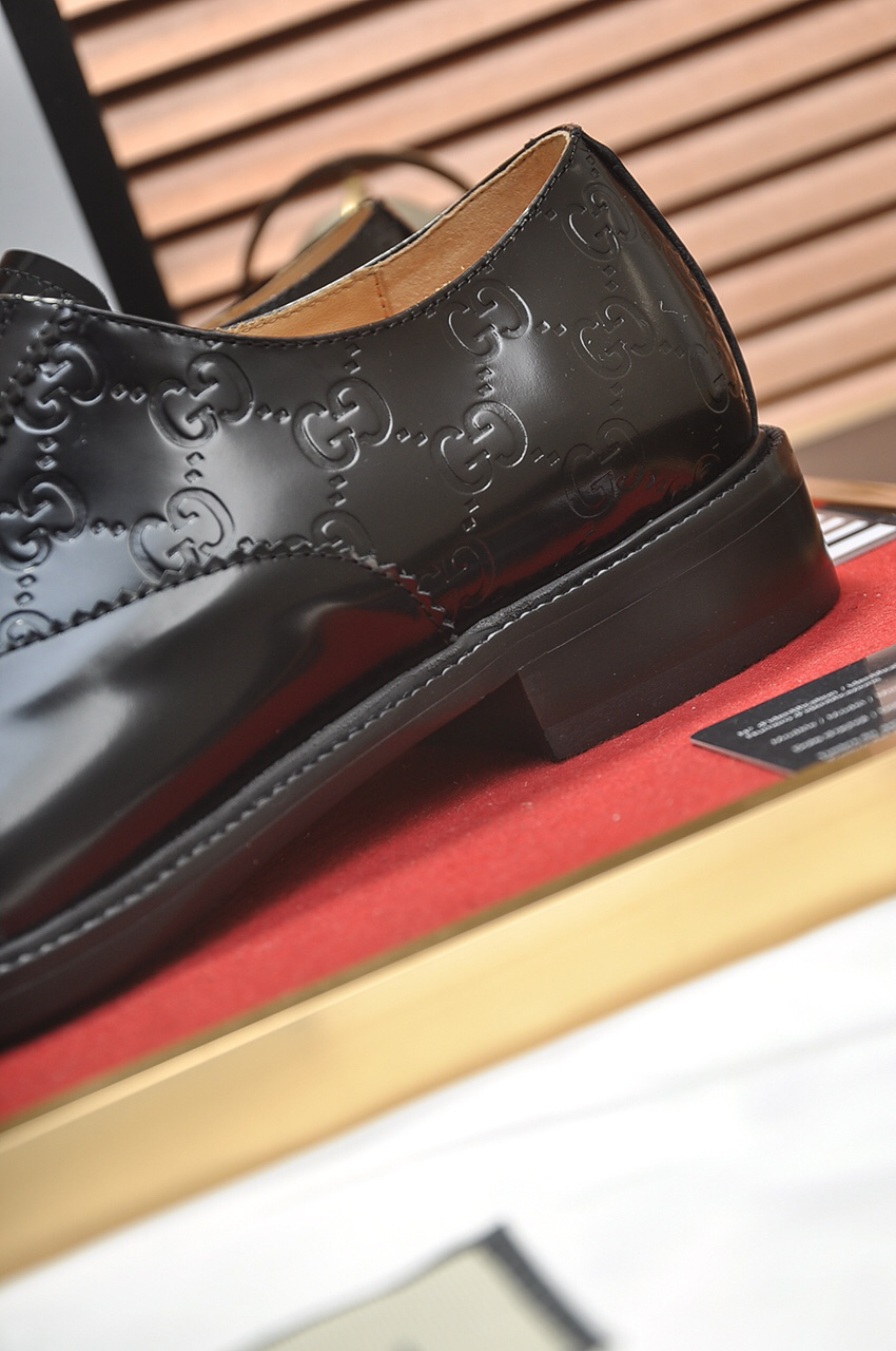 Gucci men's leather shoes-62