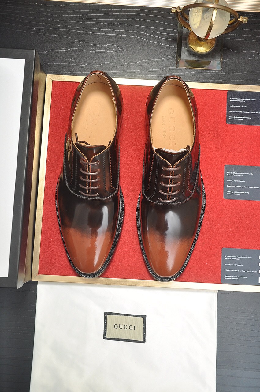 Gucci men's leather shoes-64