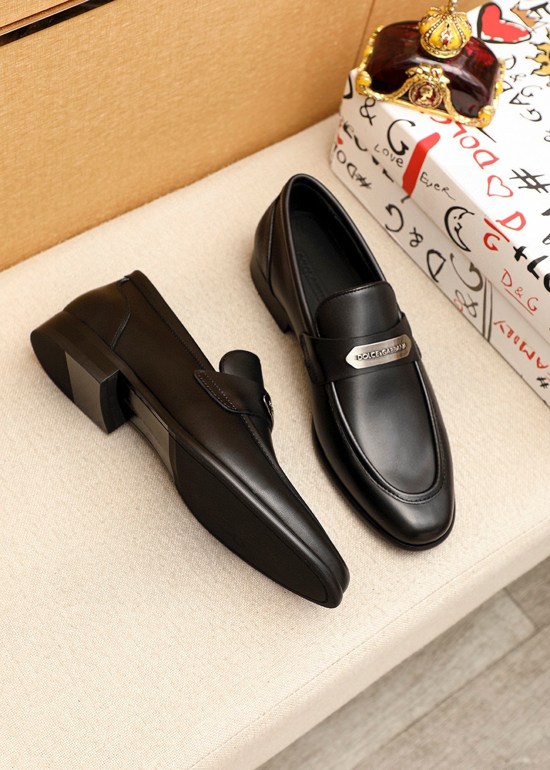 D&G men's leather shoes-51