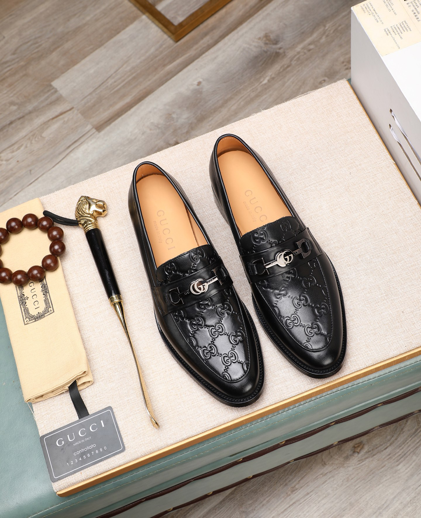 Gucci men's leather shoes-20