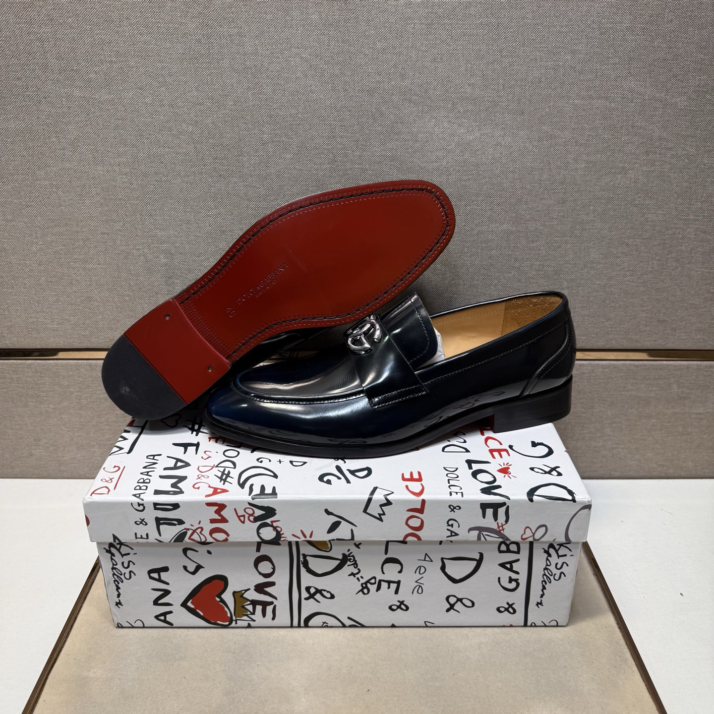 D&G men's leather shoes-102