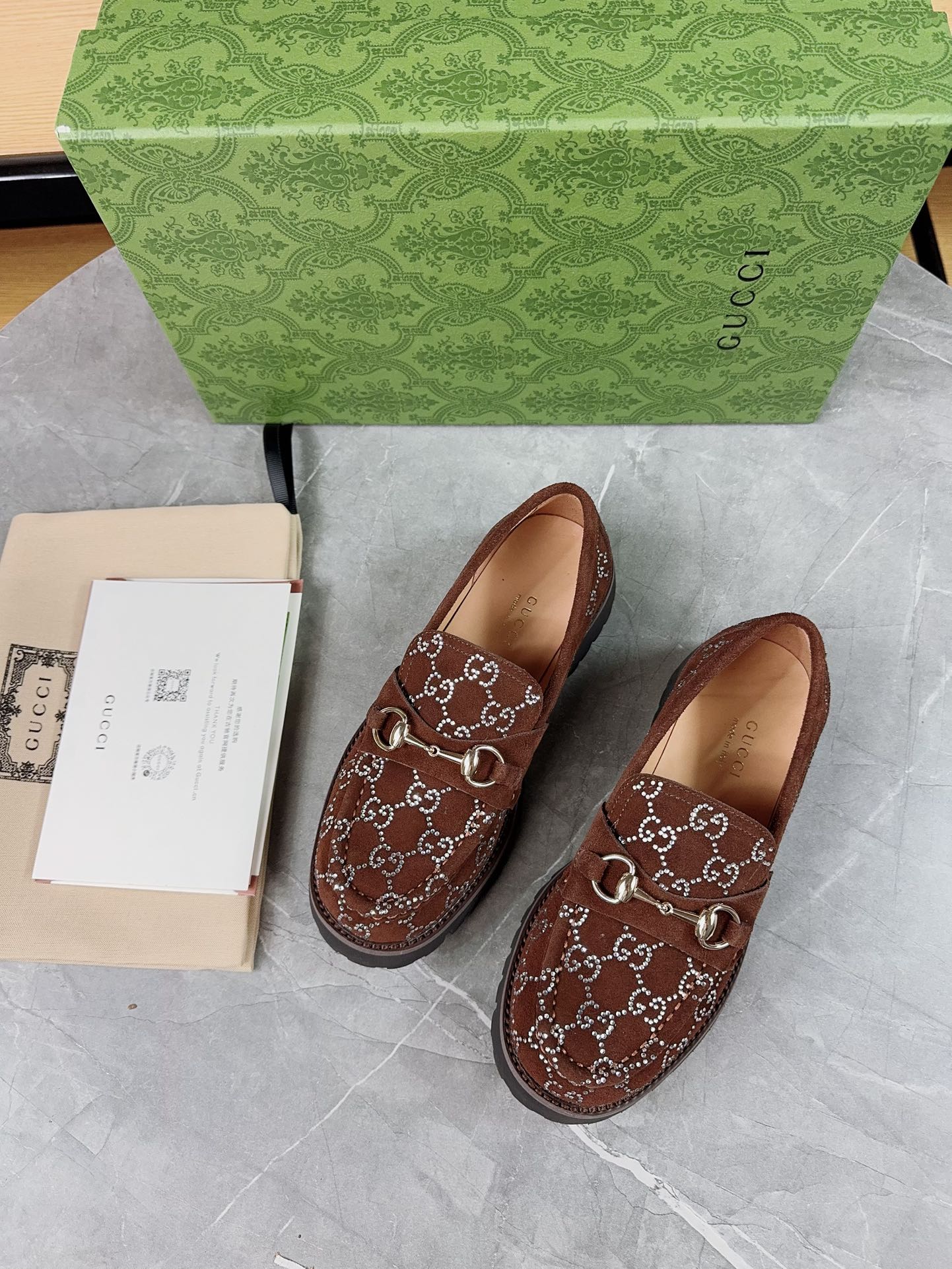 Gucci women's leather shoes-117