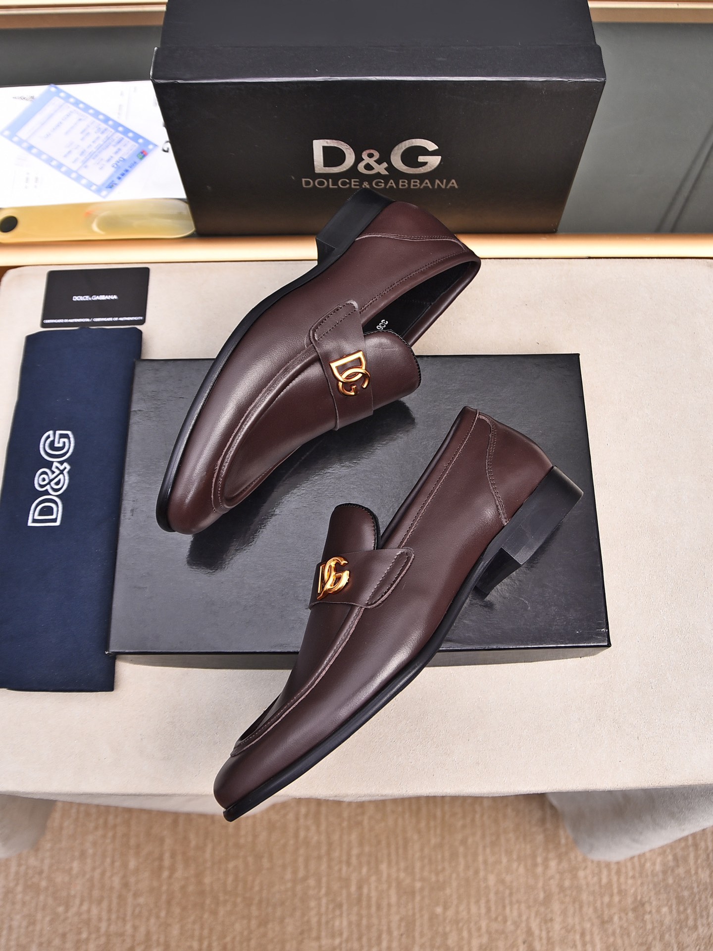 D&G men's leather shoes-17