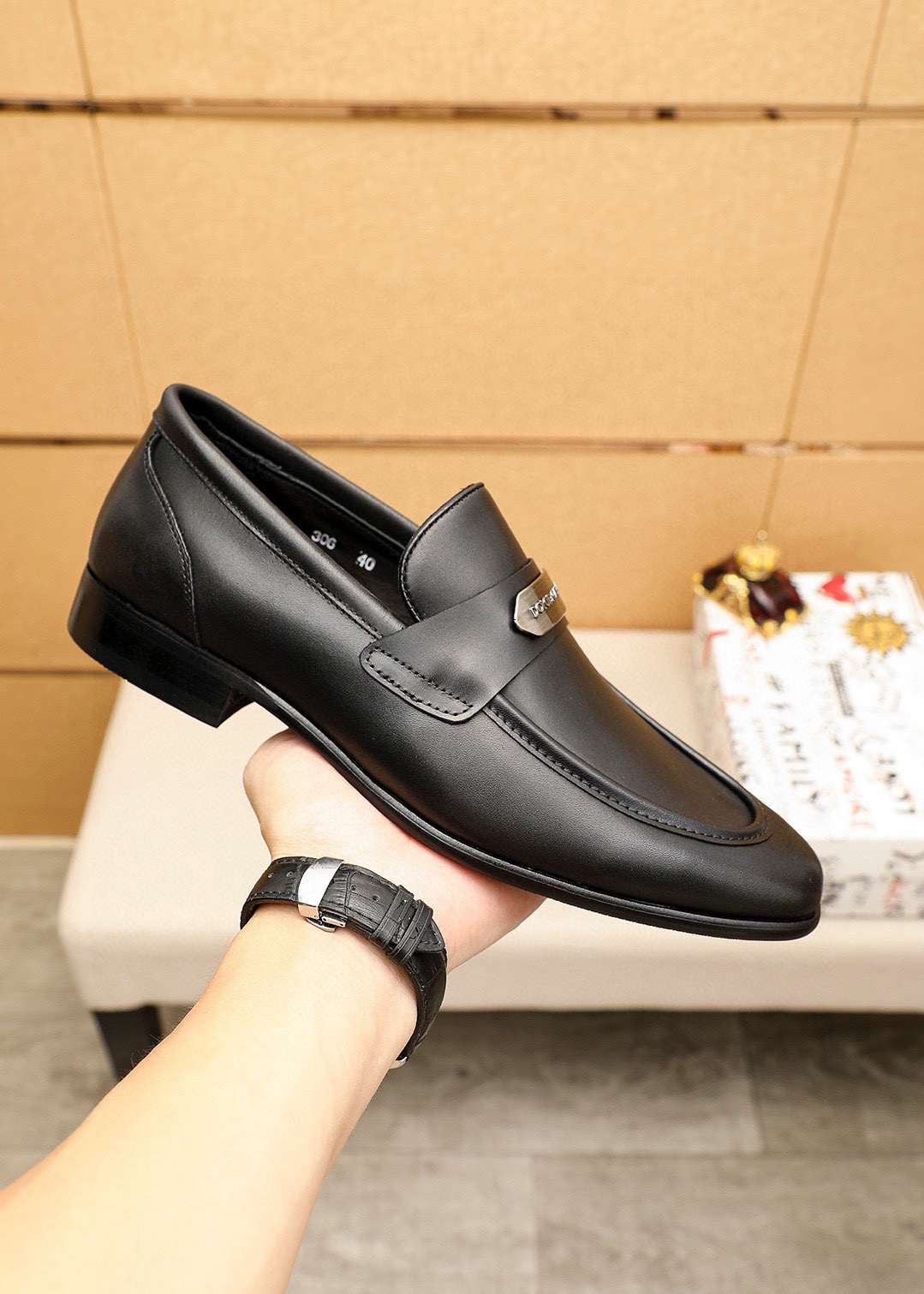 D&G men's leather shoes-51