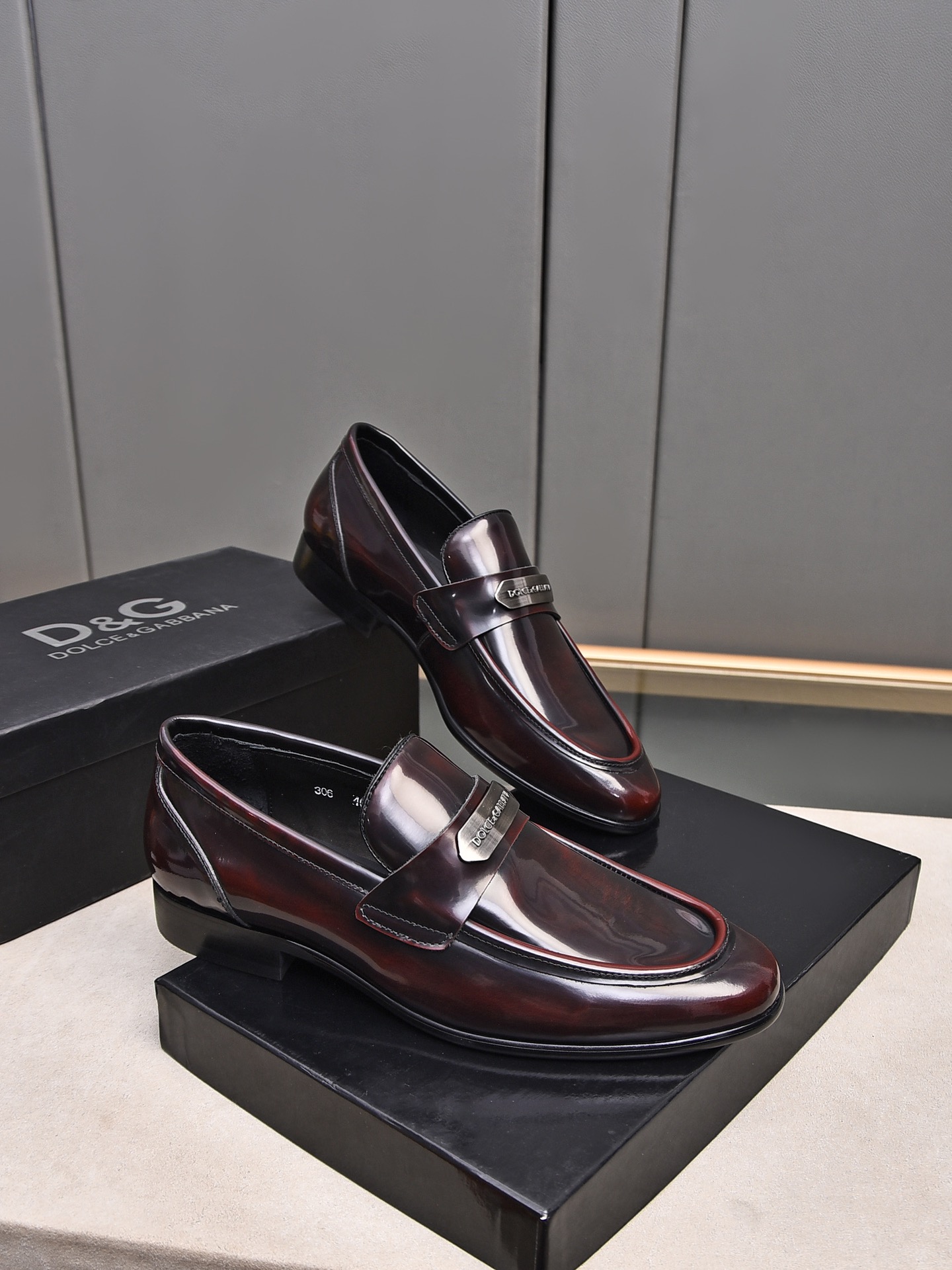 D&G men's leather shoes-71