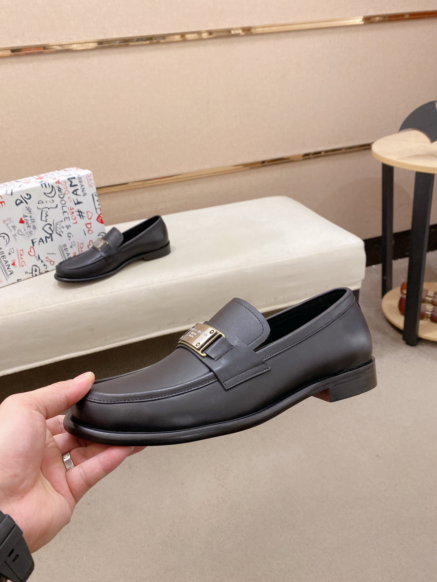 D&G men's leather shoes-30