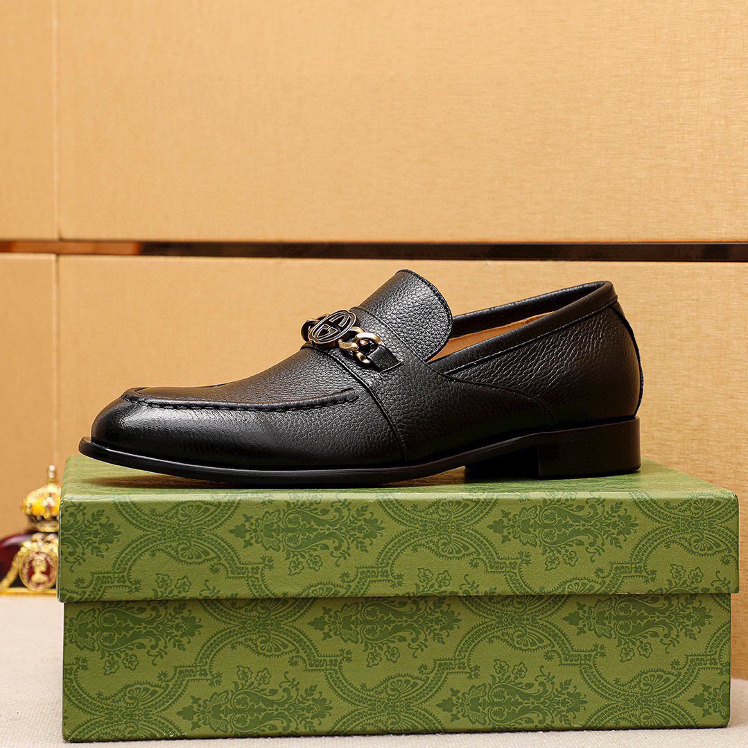 Gucci men's leather shoes-83